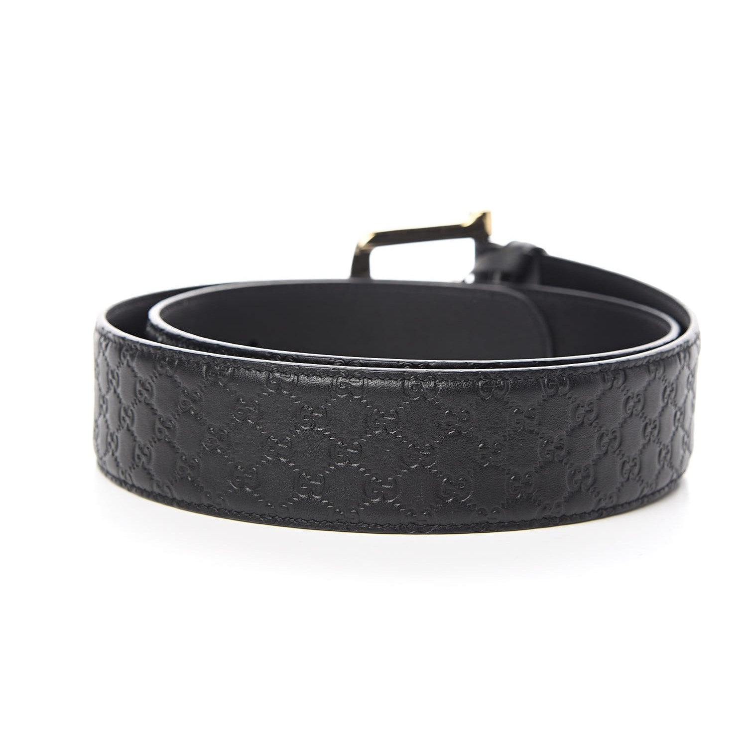 Gucci Men's Microguccissima Black Leather Belt Size 95/38