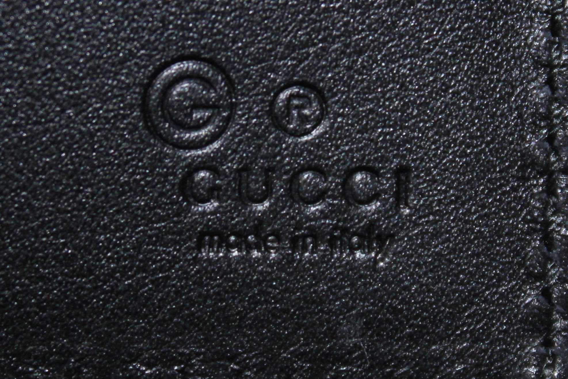 Gucci Men's Microguccissima GG Black Leather Bifold Wallet