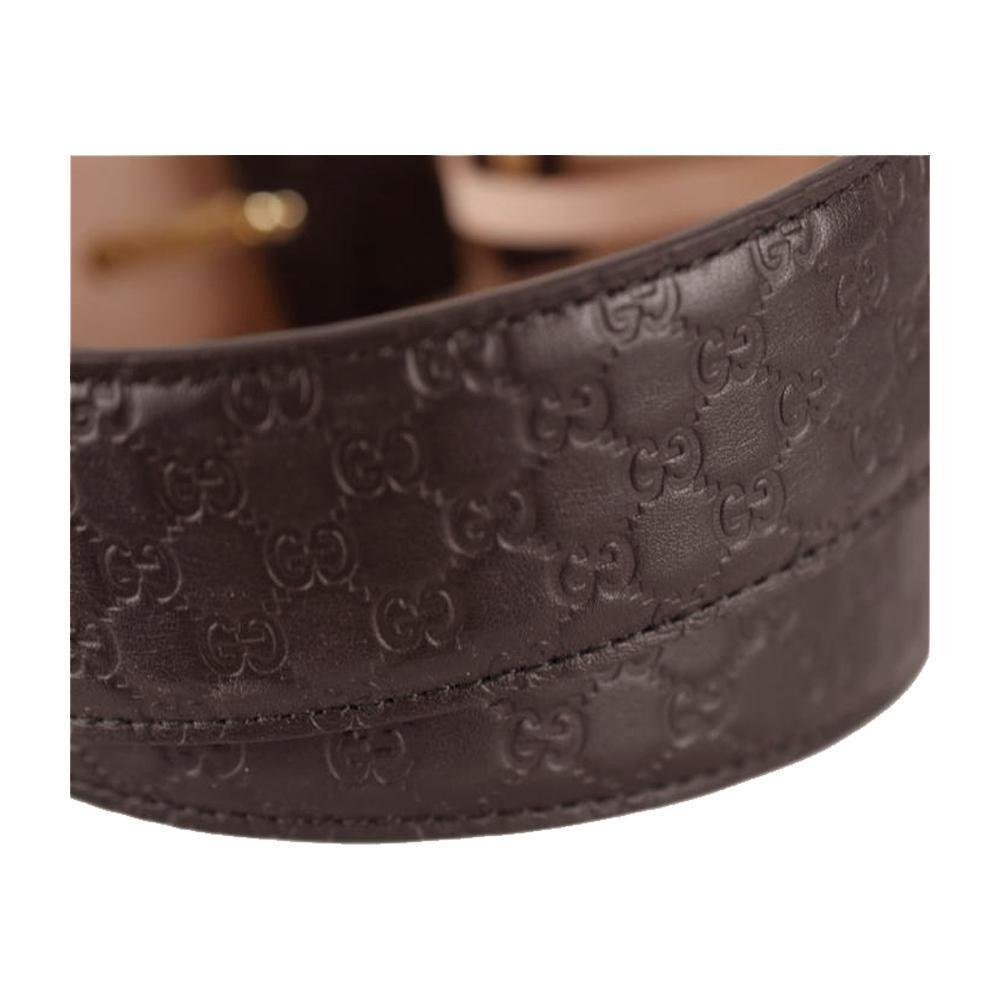 Gucci Men's Microguccissima Dark Brown Leather Belt Size 95/38