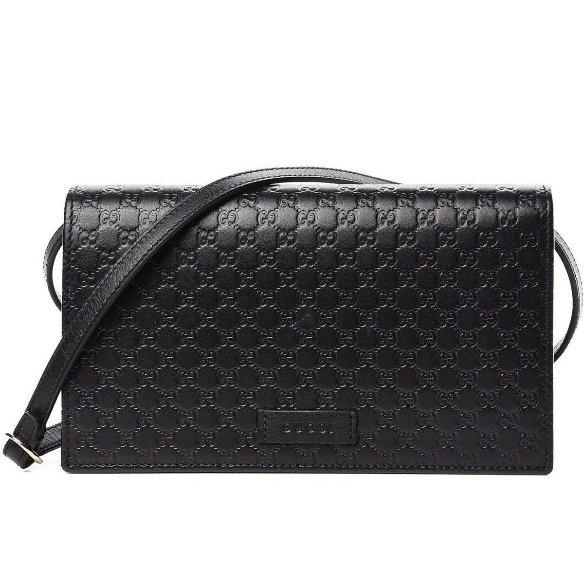 Gucci Microguccissma Black Wallet Crossbody Handbag