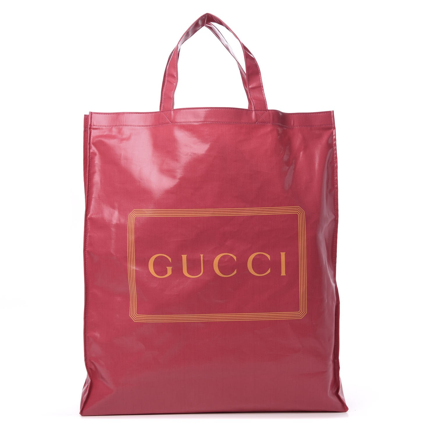 Gucci Montecarlo Crystal Glam Pink Patent Logo Medium Tote Bag