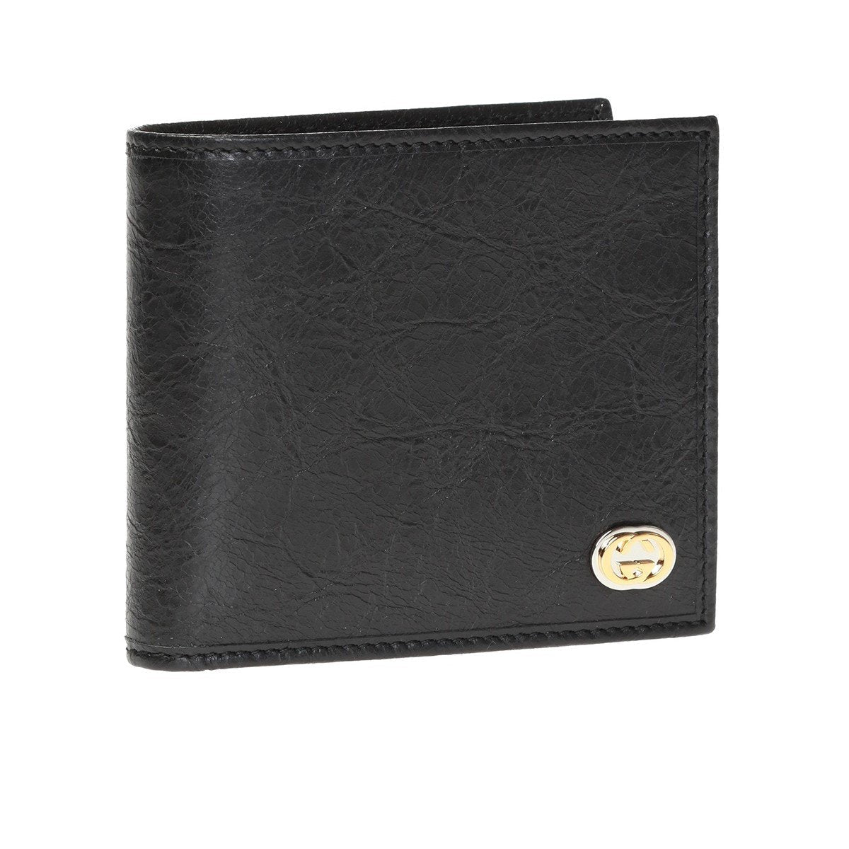 Gucci Morpheus GG Logo Fluffy Black Leather Bifold