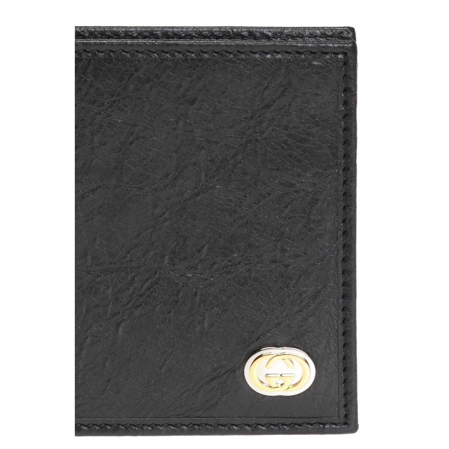 Gucci Morpheus GG Logo Fluffy Black Leather Bifold