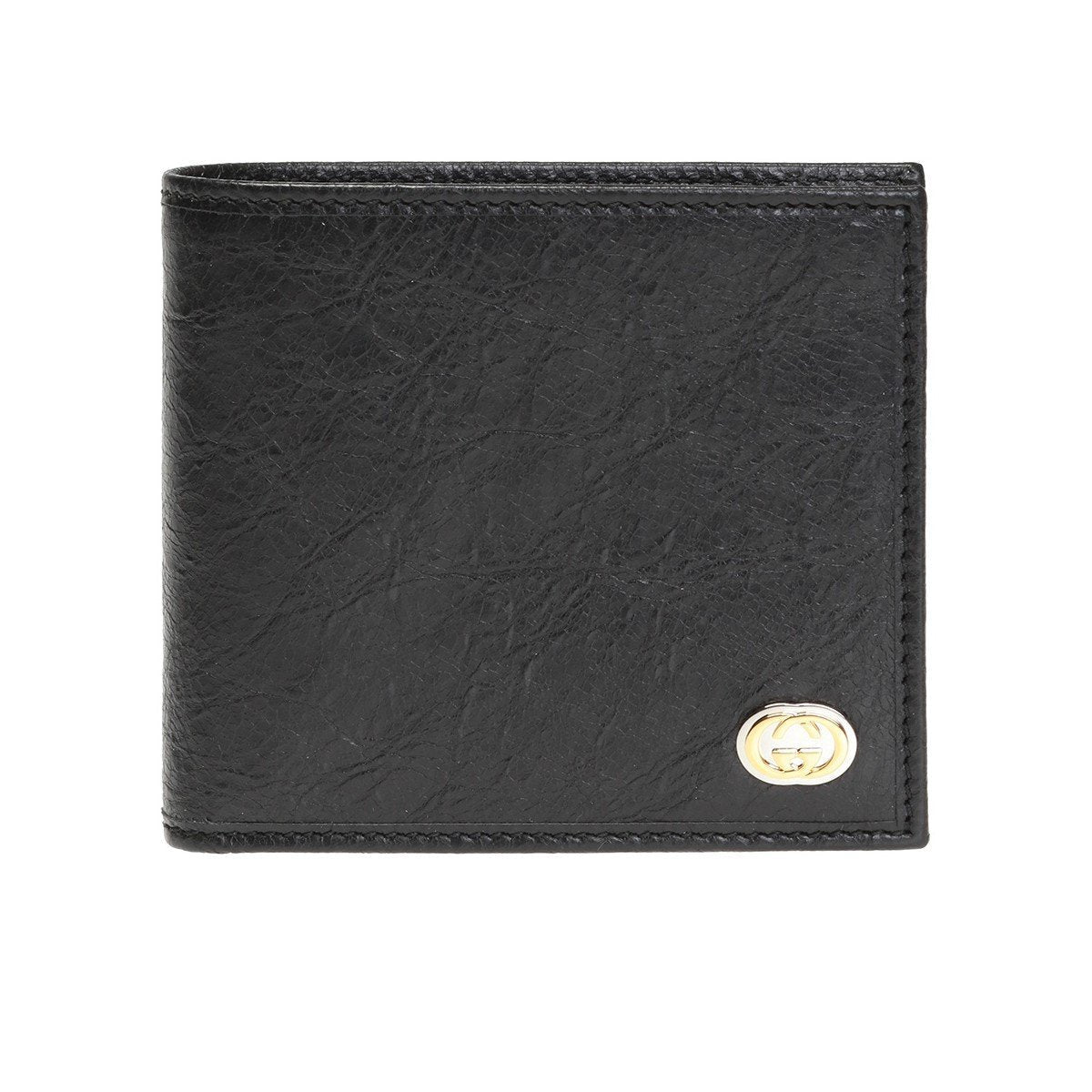 Gucci Morpheus GG Logo Fluffy Black Leather Bifold