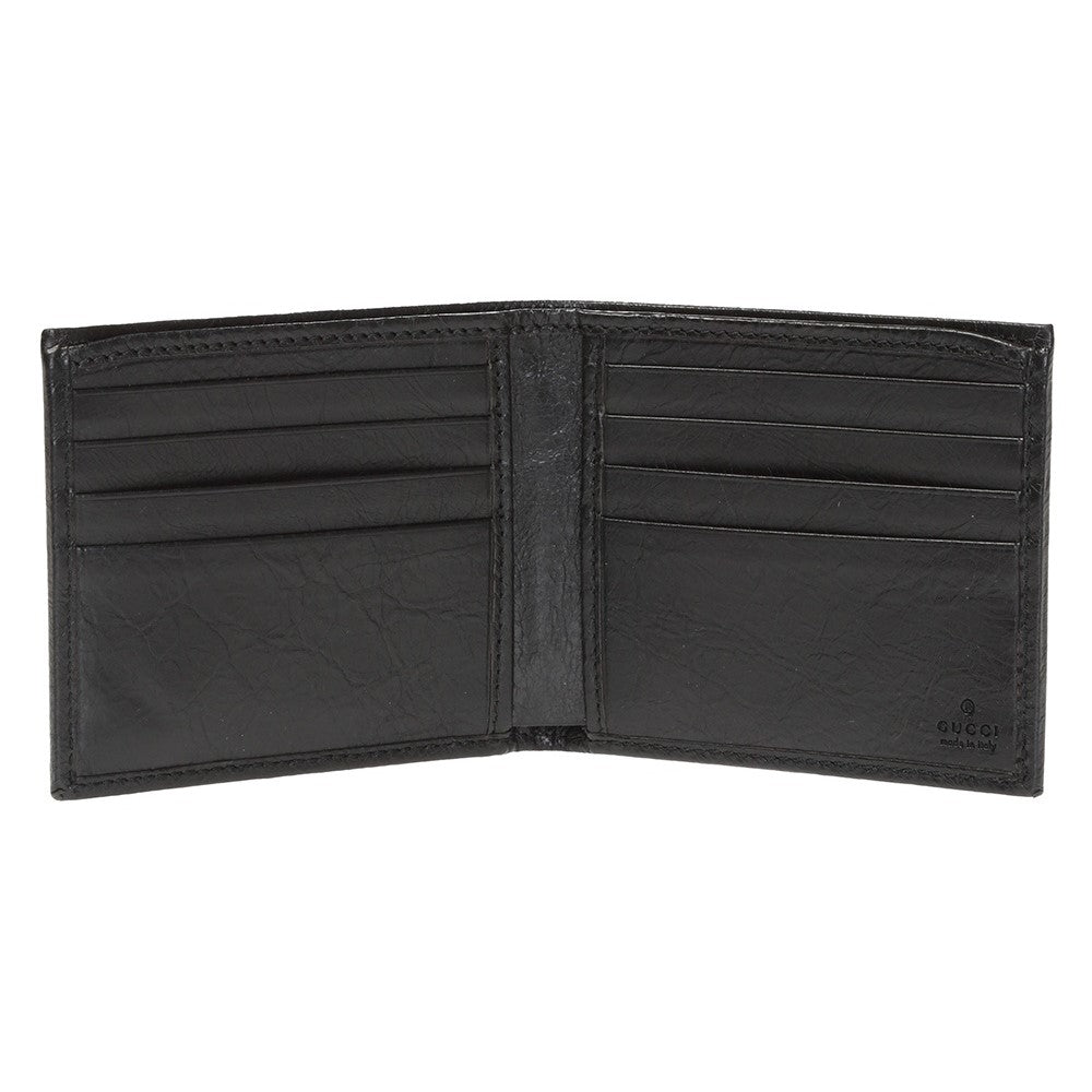 Gucci Morpheus GG Logo Fluffy Black Leather Bifold