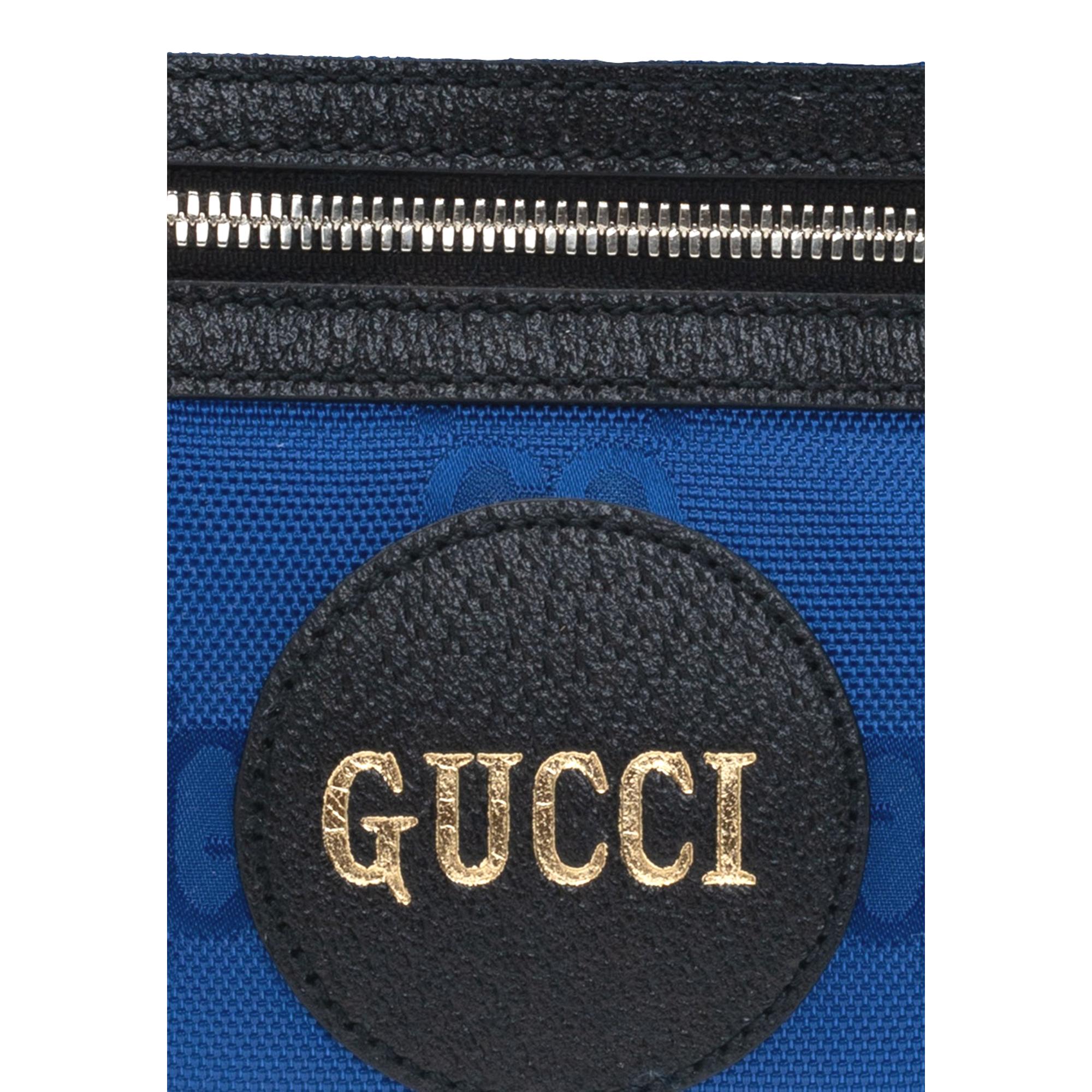 Gucci Off The Grid Blue Nylon Leather Trim Belt Bag