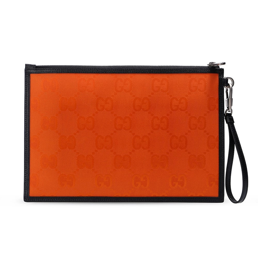 Gucci Off The Grid Orange Econyl Pouch Wristlet Clutch Bag