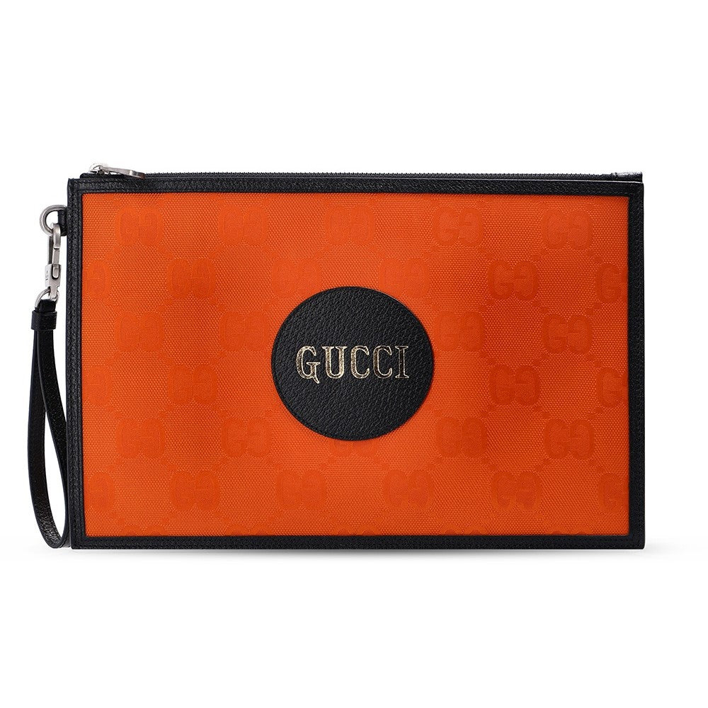 Gucci Off The Grid Orange Econyl Pouch Wristlet Clutch Bag