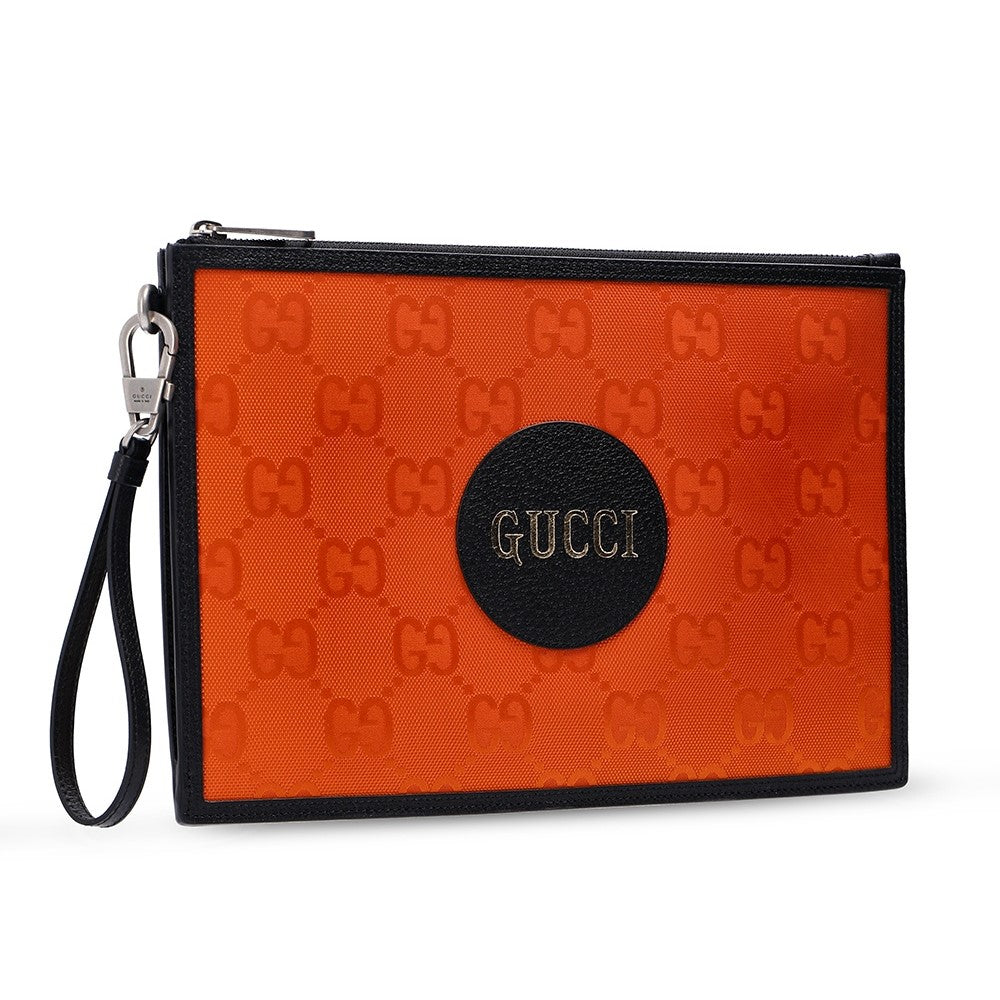 Gucci Off The Grid Orange Econyl Pouch Wristlet Clutch Bag