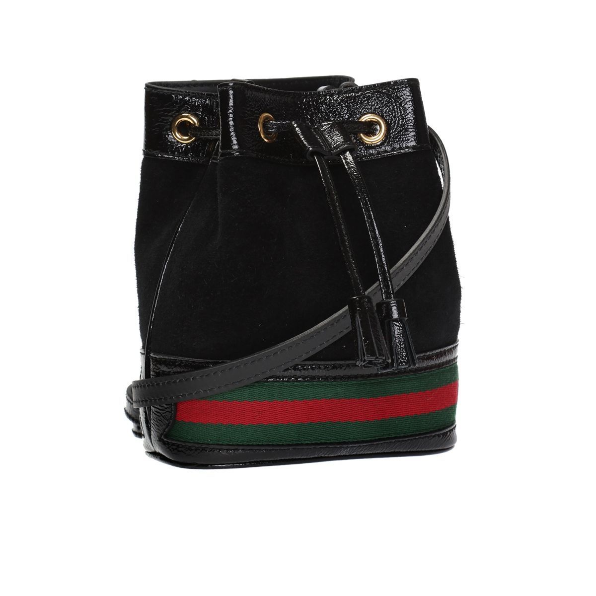 Gucci Ophidia Mini Textured Leather-Trimmed Suede Bucket Bag