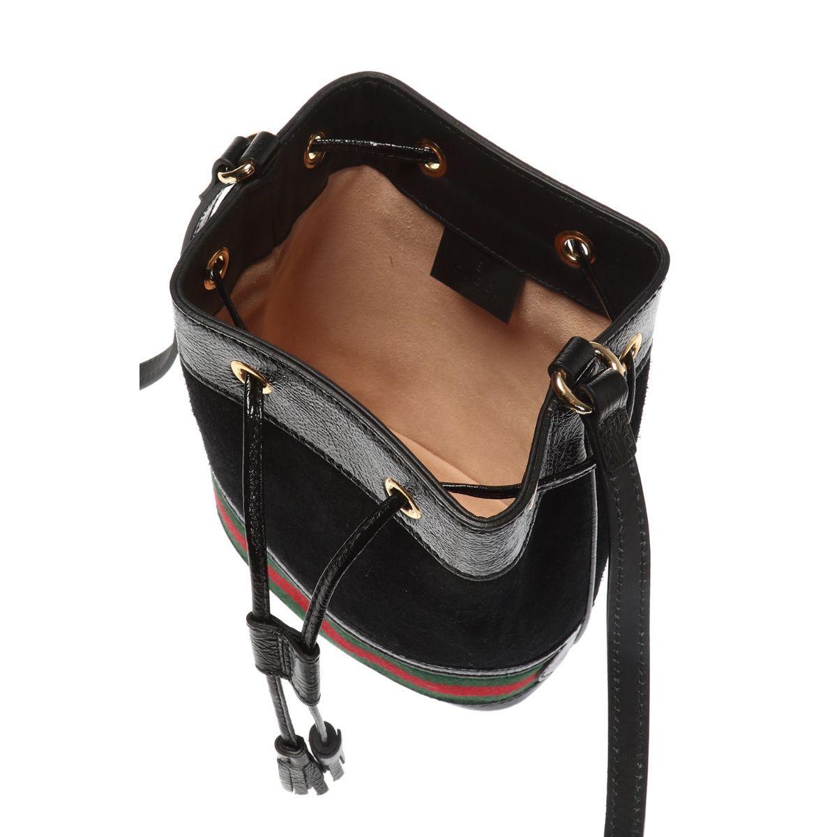 Gucci Ophidia Mini Textured Leather-Trimmed Suede Bucket Bag