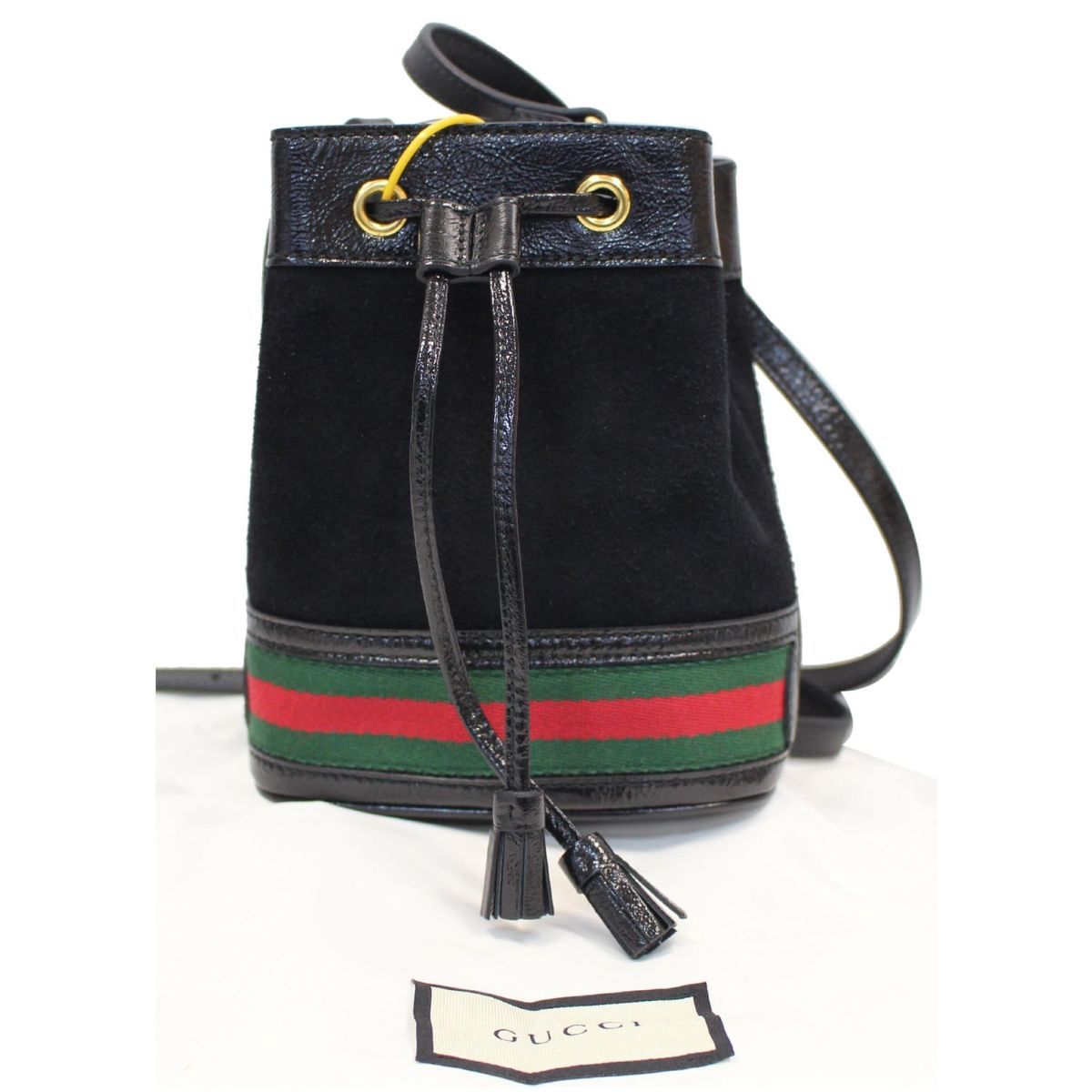 Gucci Ophidia Mini Textured Leather-Trimmed Suede Bucket Bag