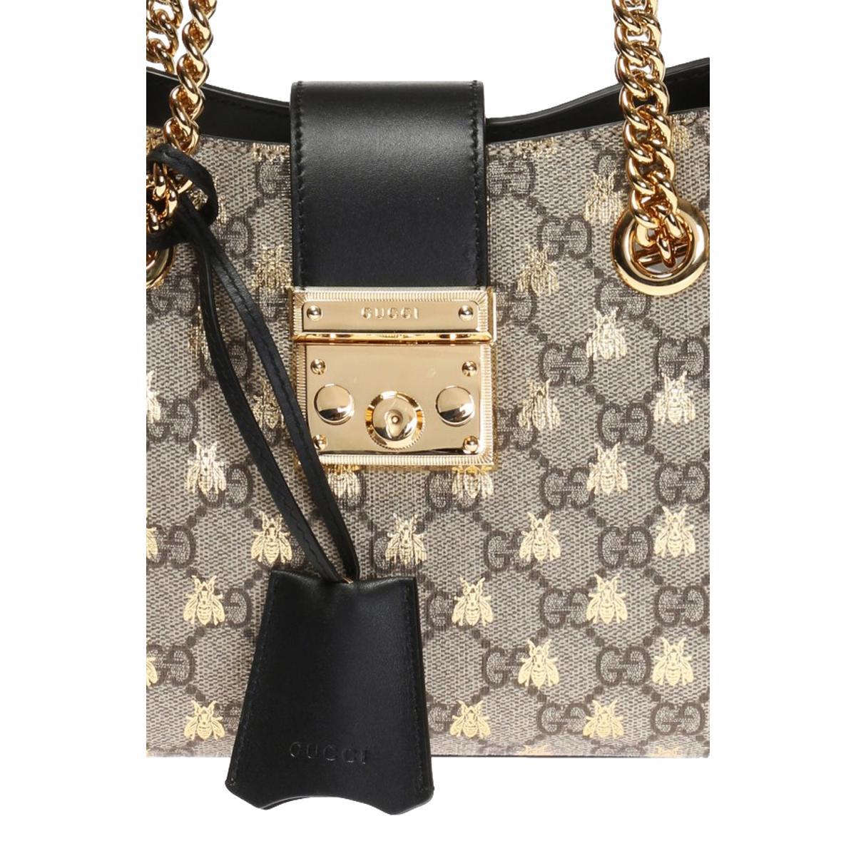 Gucci Padlock Small GG Bees Shoulder Bag