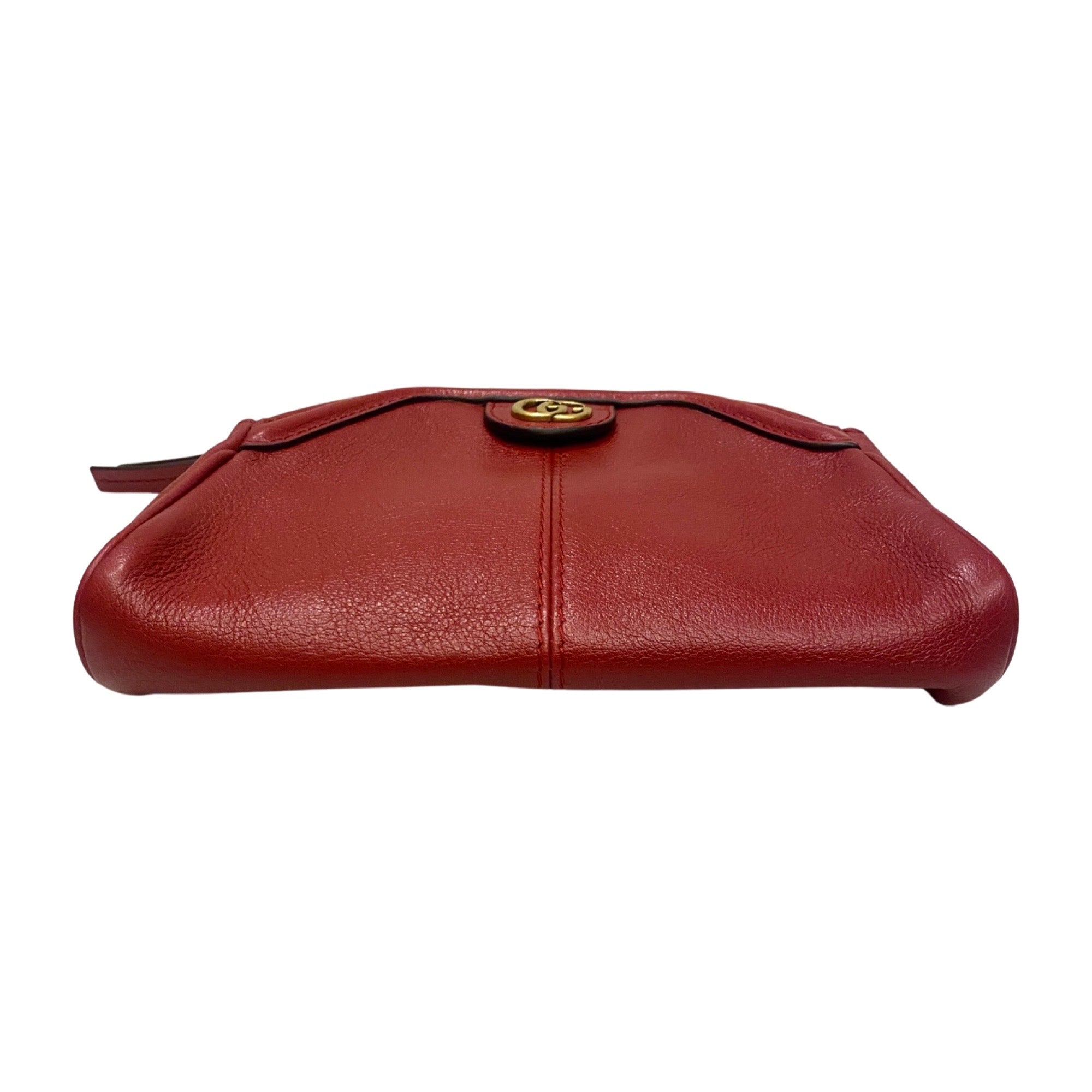 Gucci Rebelle Red Calf Leather Clutch Bag