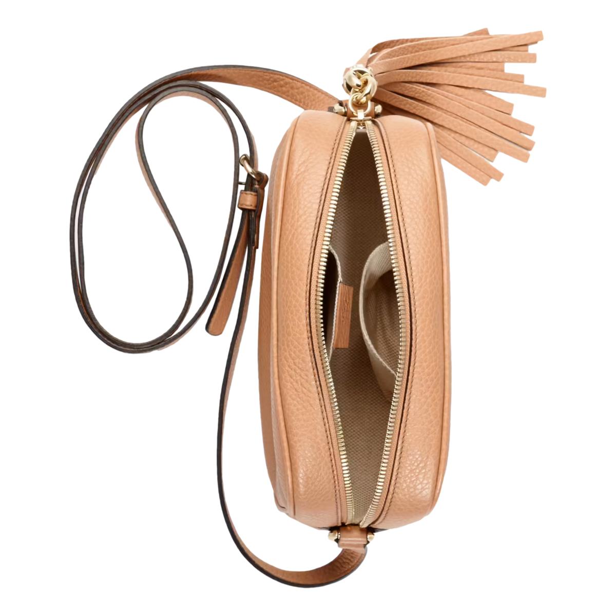 Gucci Soho Disco Beige Leather Small camera Crossbody bag