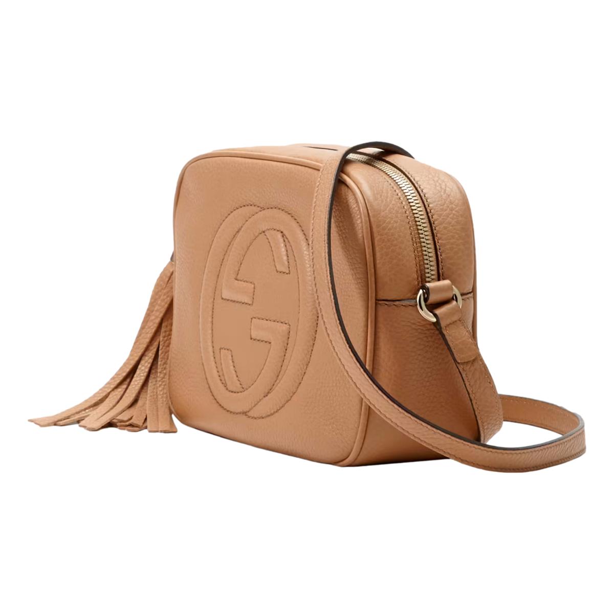 Gucci Soho Disco Beige Leather Small camera Crossbody bag