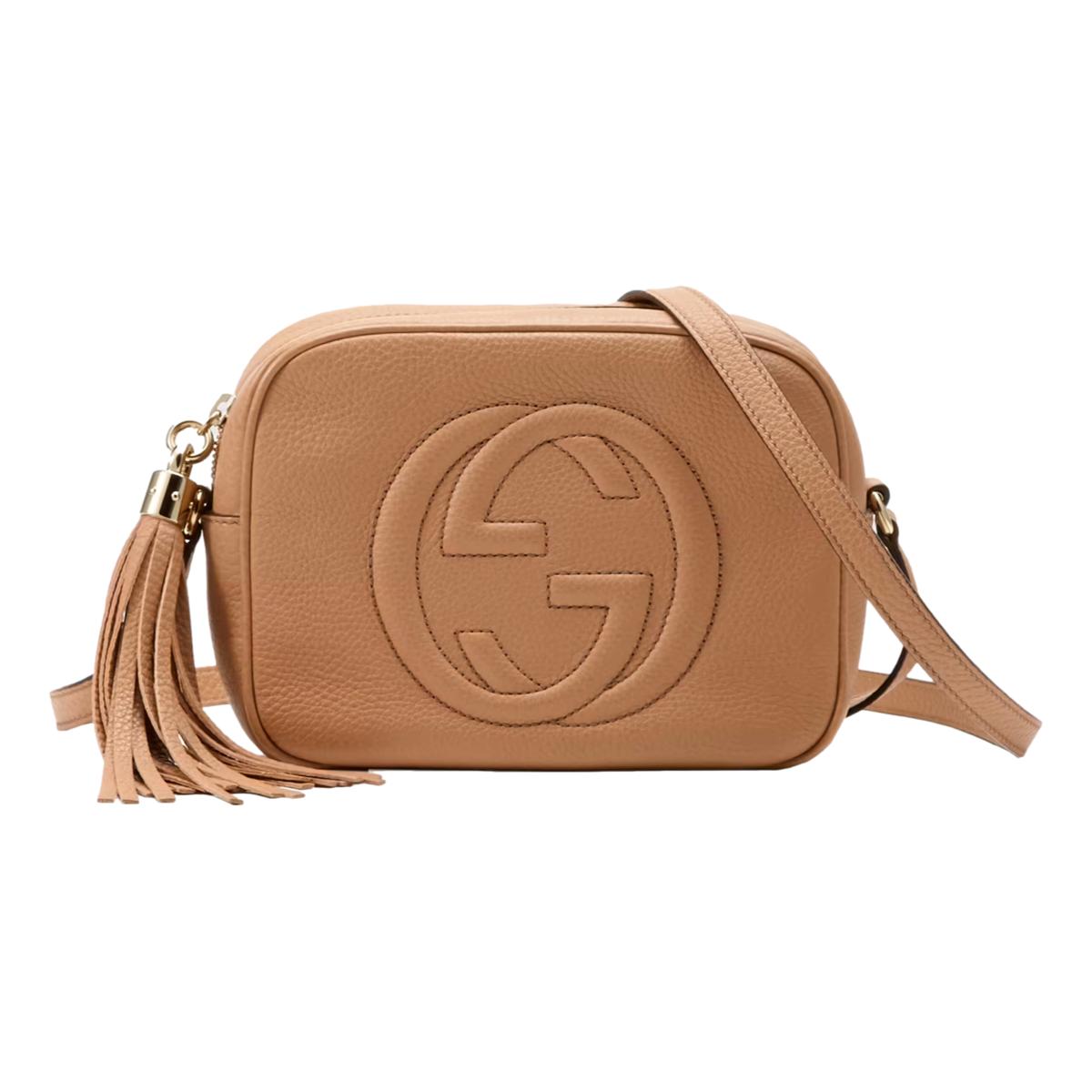 Gucci Soho Disco Beige Leather Small camera Crossbody bag