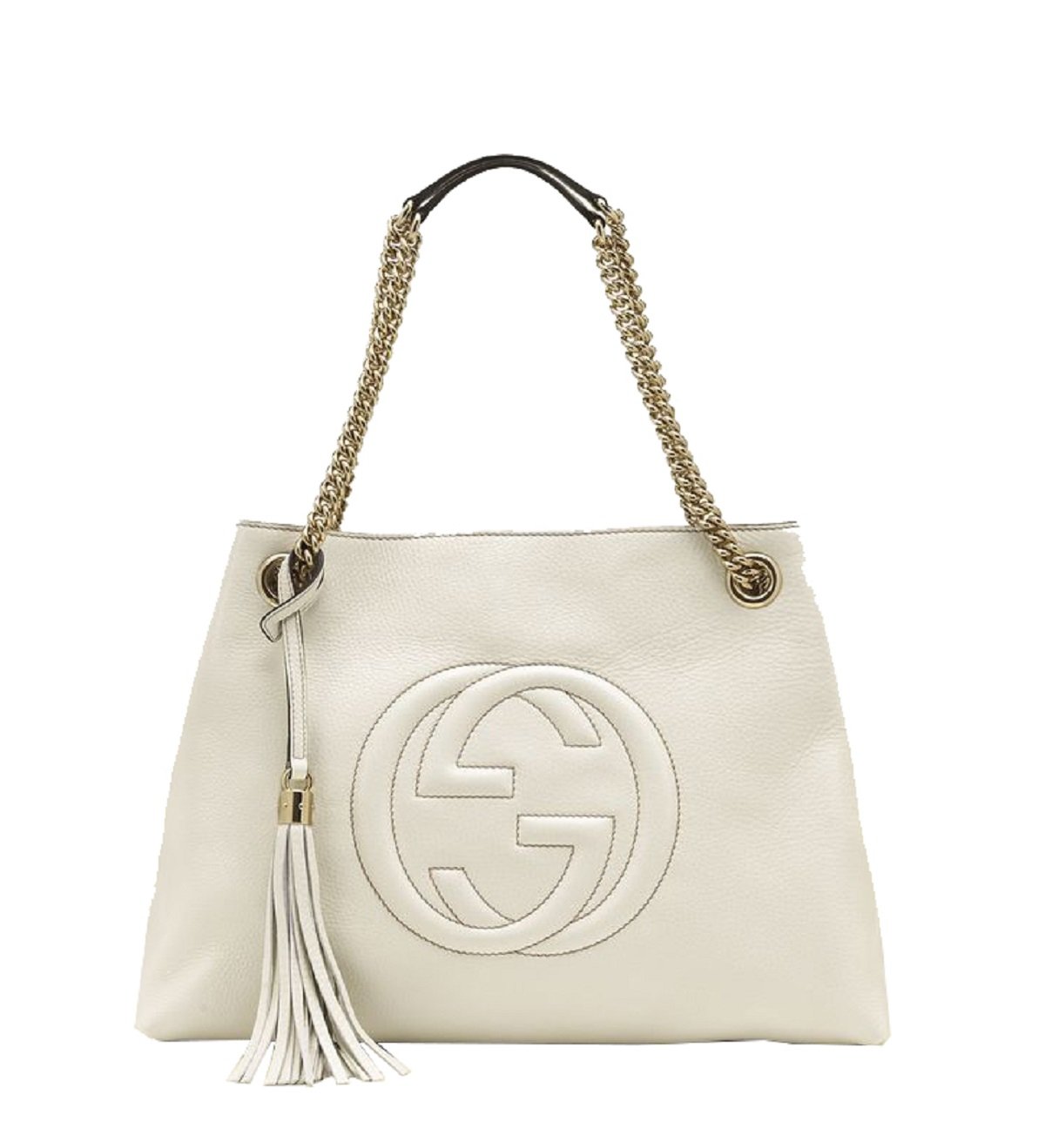 Gucci Soho GG Ivory Leather Chain Shoulder Bag