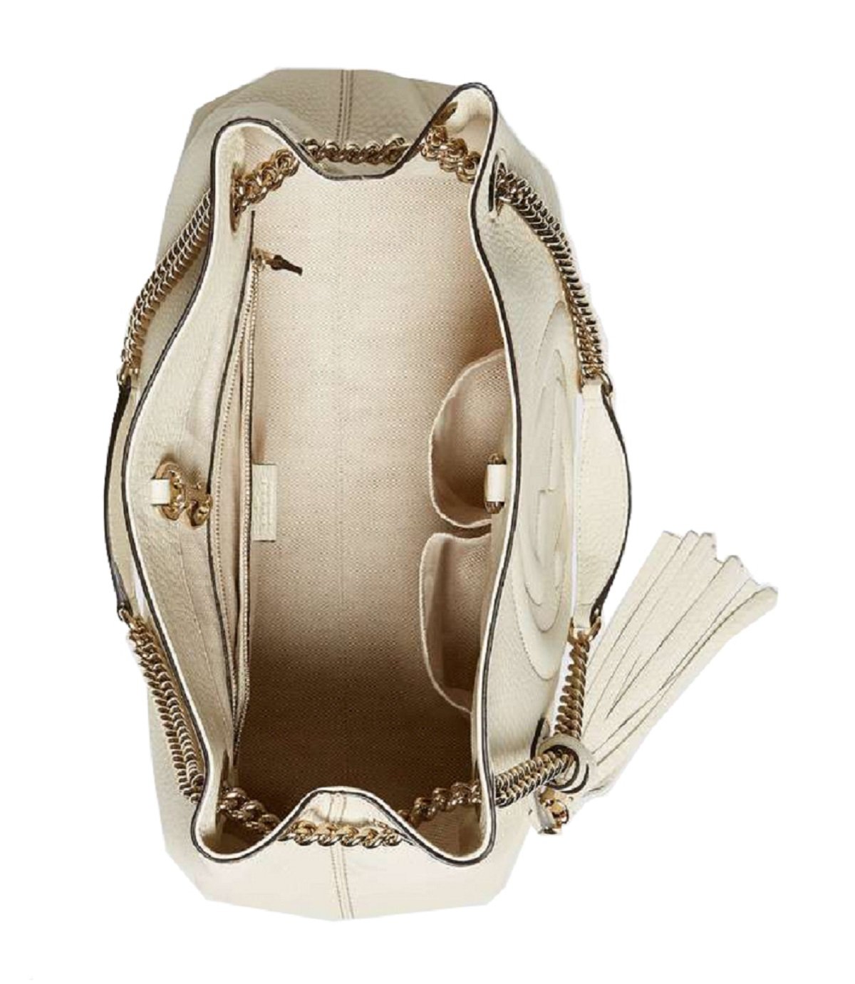 Gucci Soho GG Ivory Leather Chain Shoulder Bag