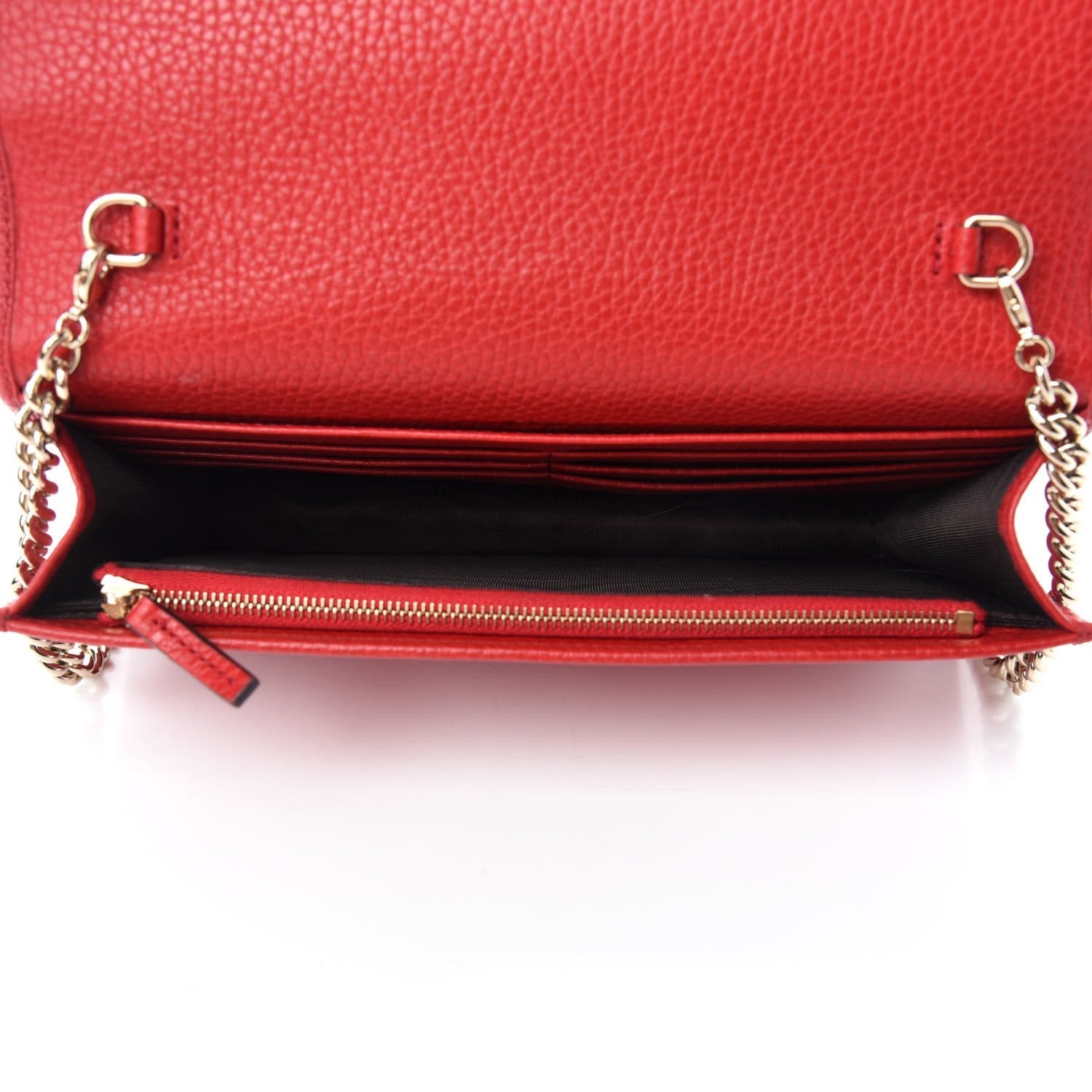 Gucci Soho Wallet on Chain Red Leather Cross Body Bag