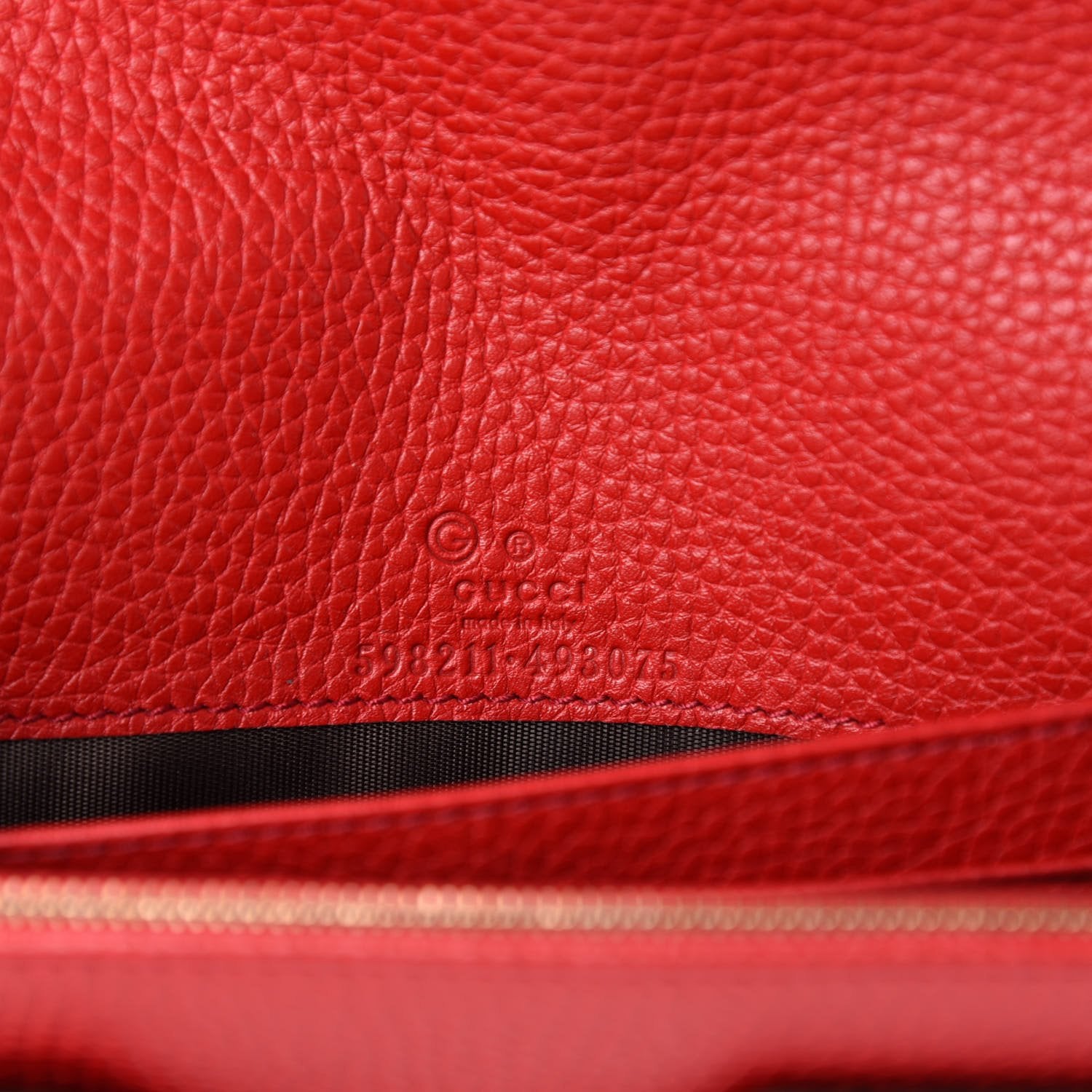 Gucci Soho Wallet on Chain Red Leather Cross Body Bag