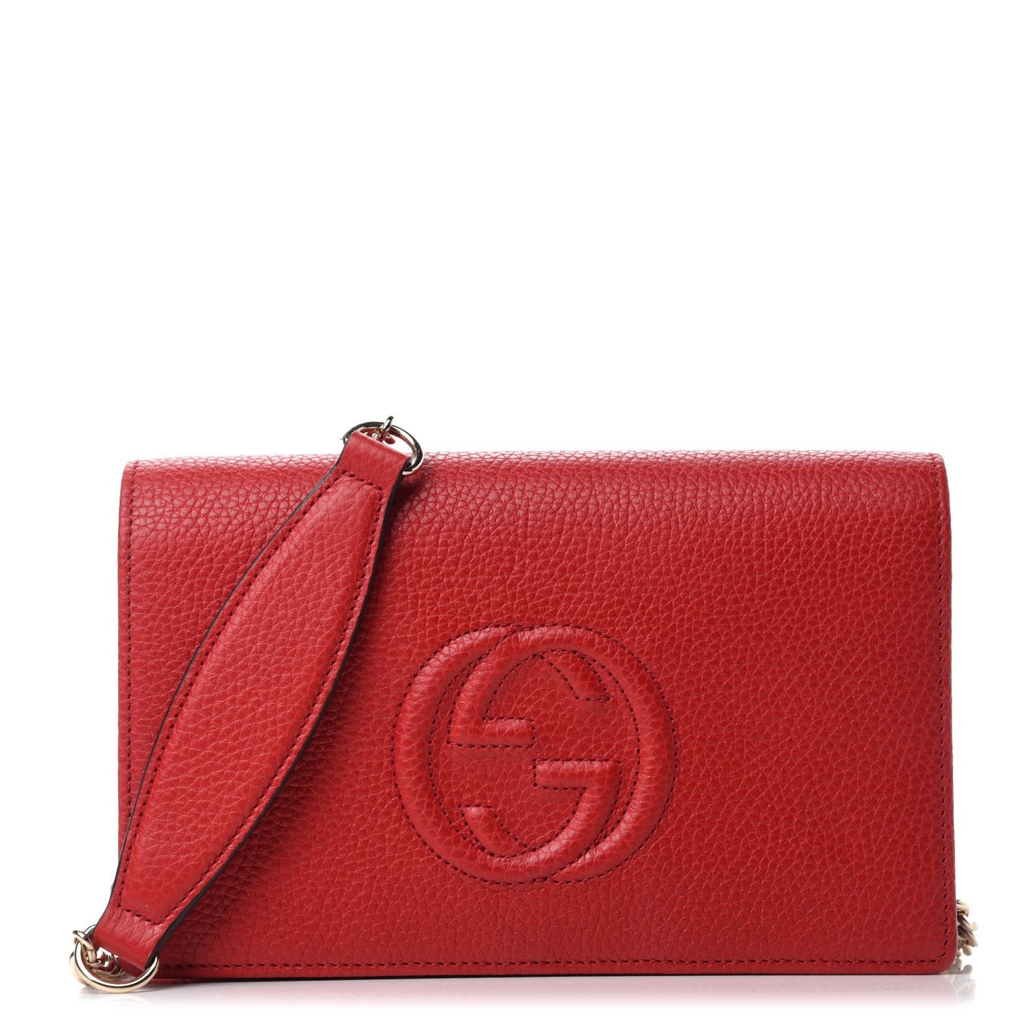 Gucci Soho Wallet on Chain Red Leather Cross Body Bag