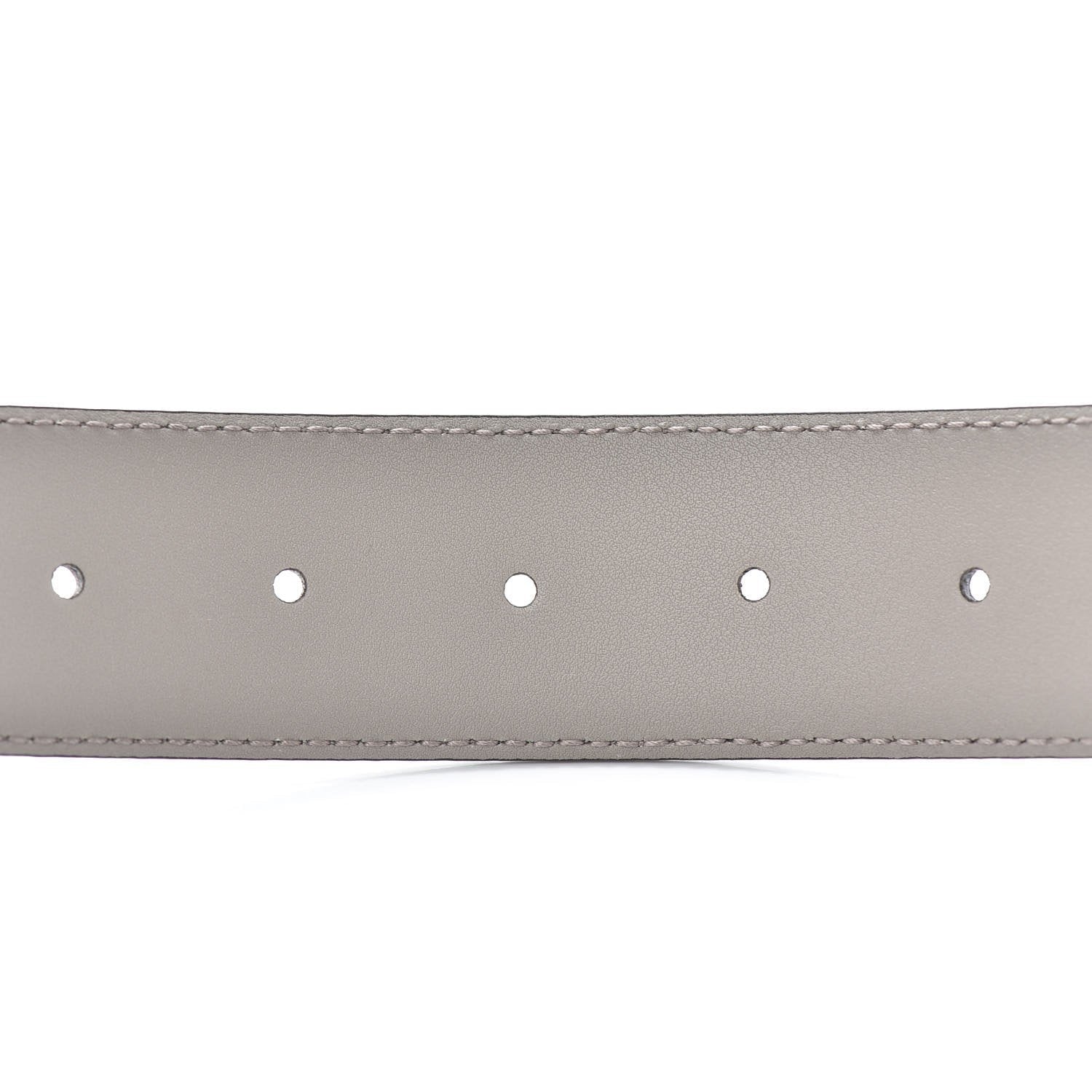 Gucci Storm Grey Leather Interlocking GG Buckle 80/32 Belt