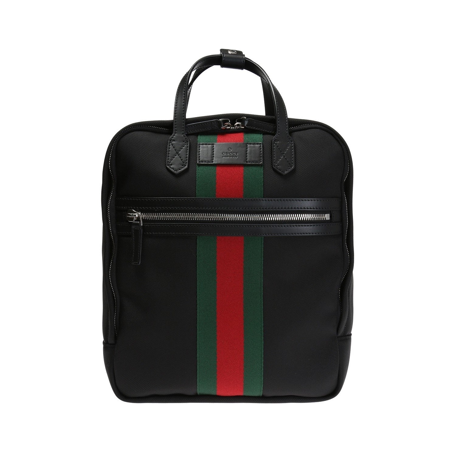 Gucci Techno Black Canvas Web Stripe Backpack