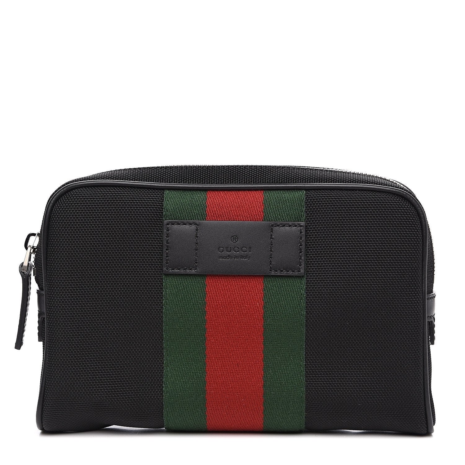 Gucci Techno Canvas Belt Bag Green Red Web