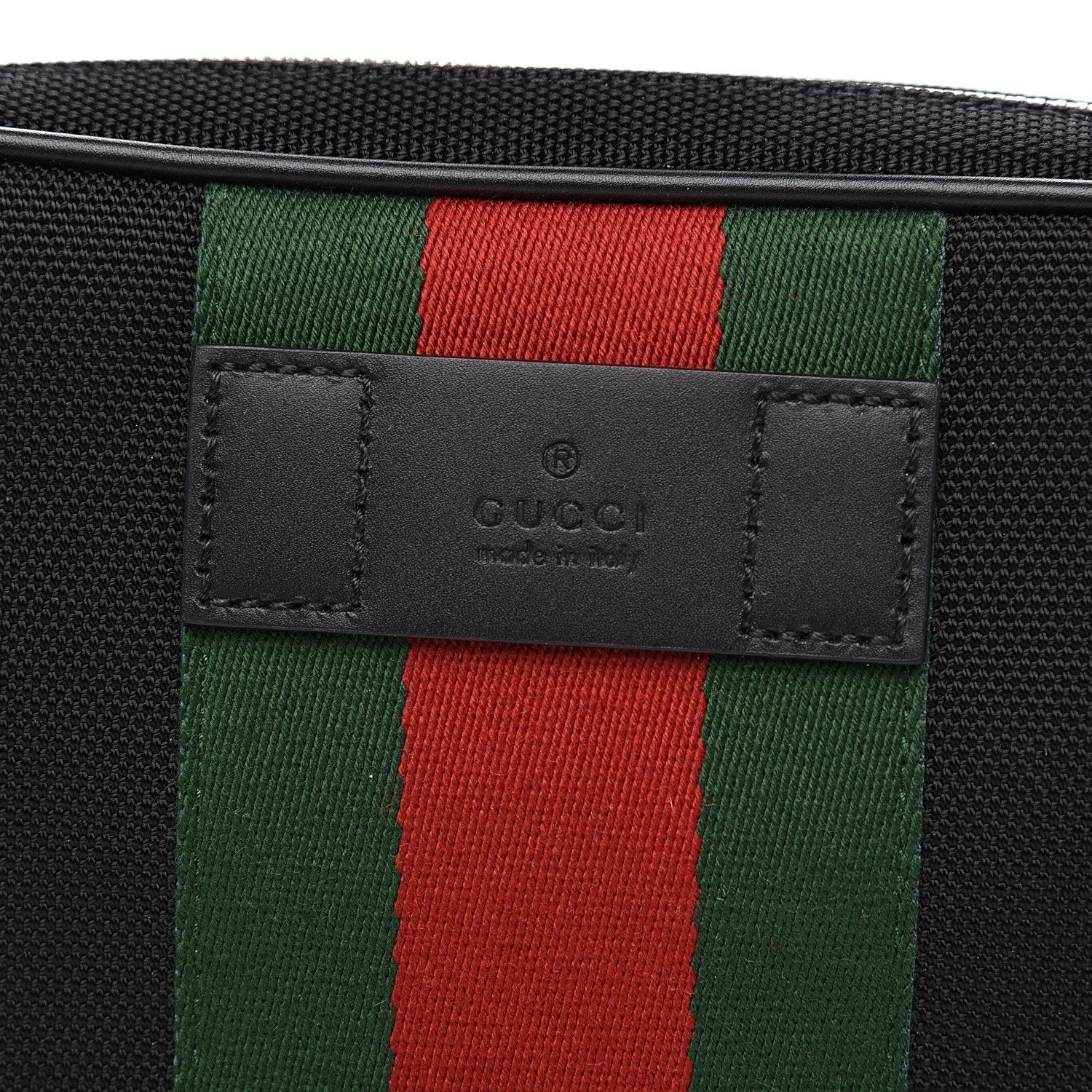 Gucci Techno Canvas Belt Bag Green Red Web