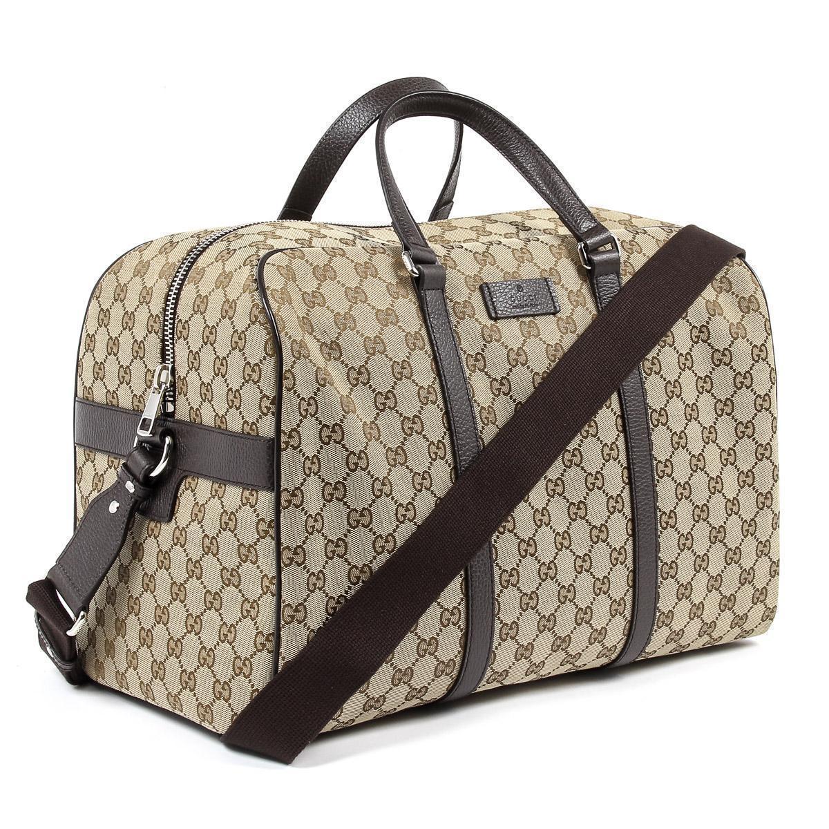 Gucci Unisex Classic Luggage Original GG Canvas Carry On Duffle Travel Bag