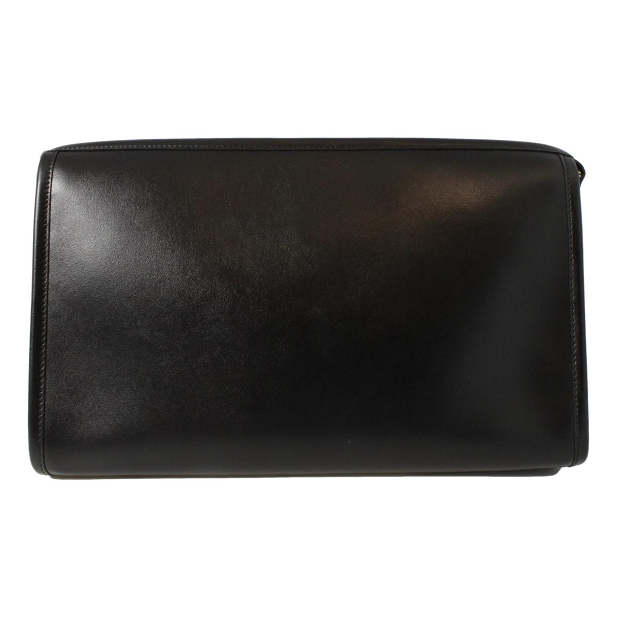 Gucci Unisex Maurem Black Leather Pouch Clutch Travel Bag