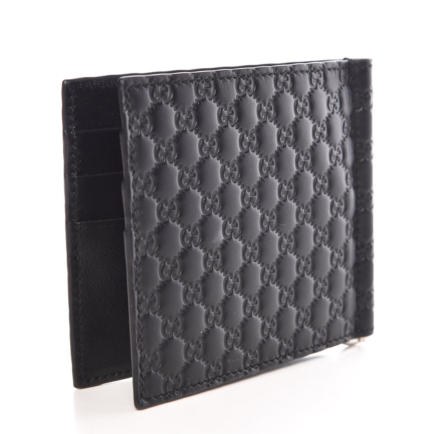 Gucci Unisex Microguccissima GG Black Money Clip Wallet