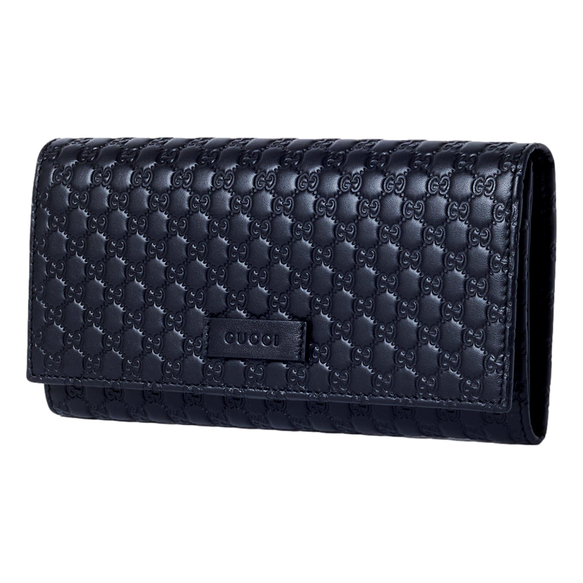 Gucci Women's Black Microguccissima Continental Flap Wallet