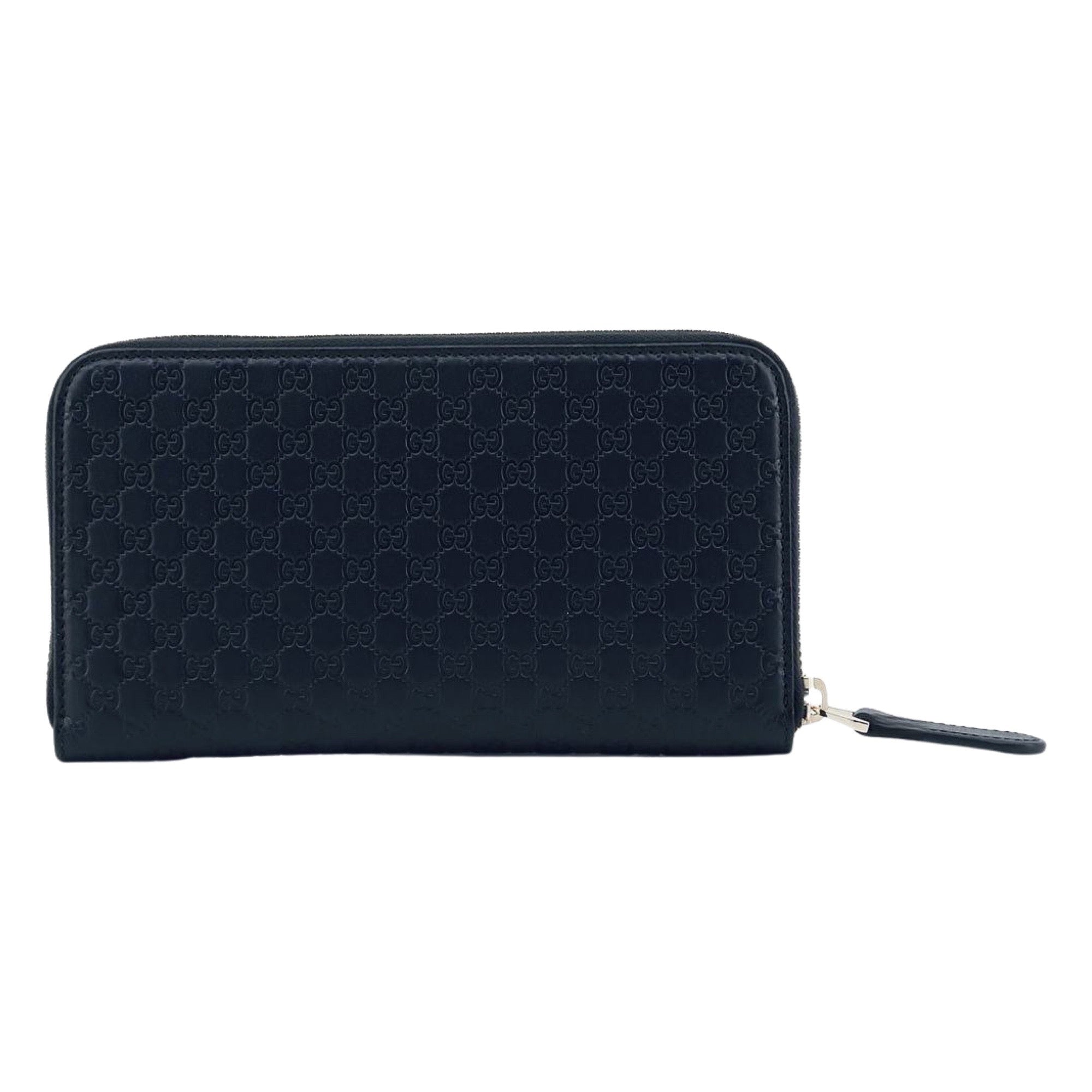 Gucci Women's Navy Microguccissima GG Leather Zipper Wallet