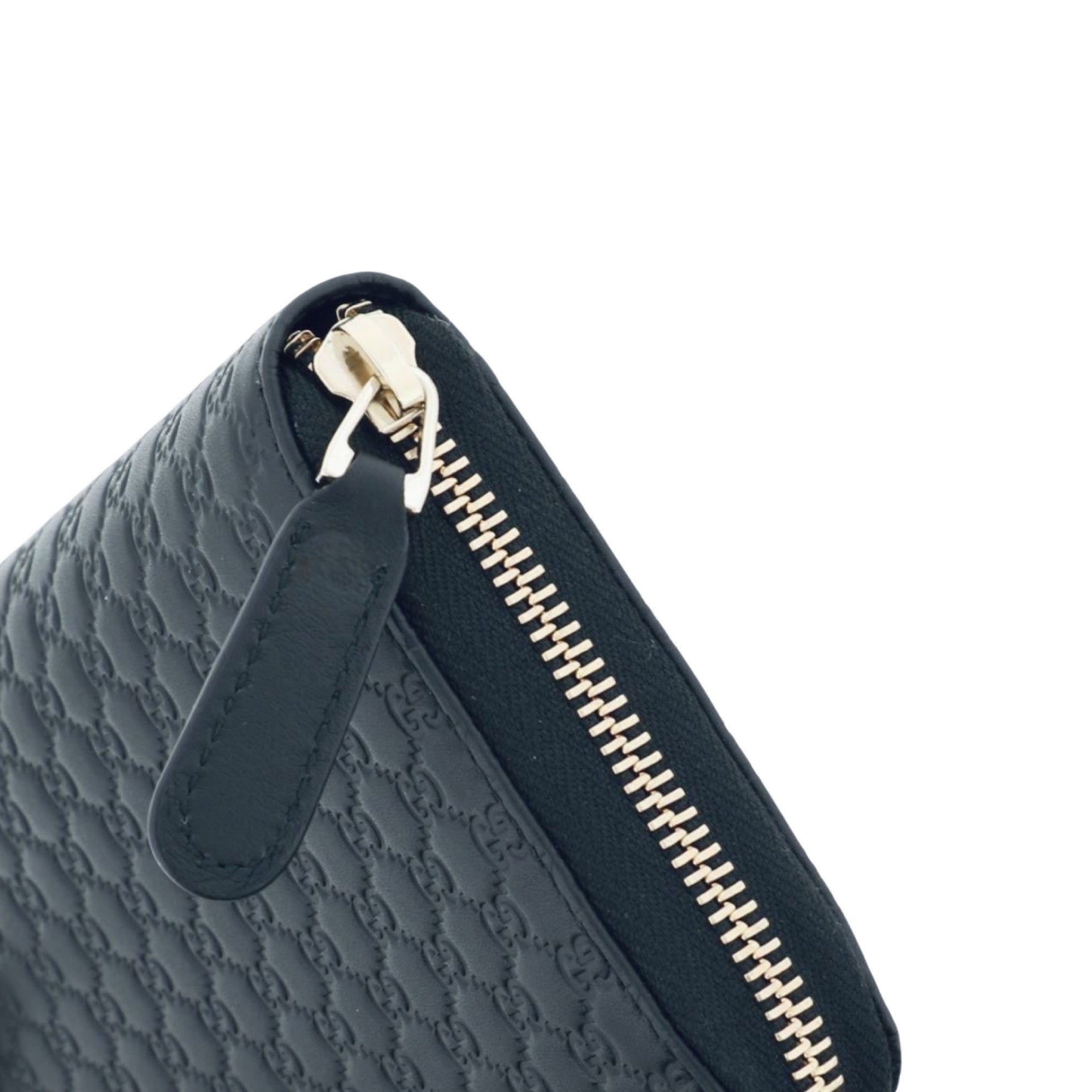 Gucci Women's Navy Microguccissima GG Leather Zipper Wallet