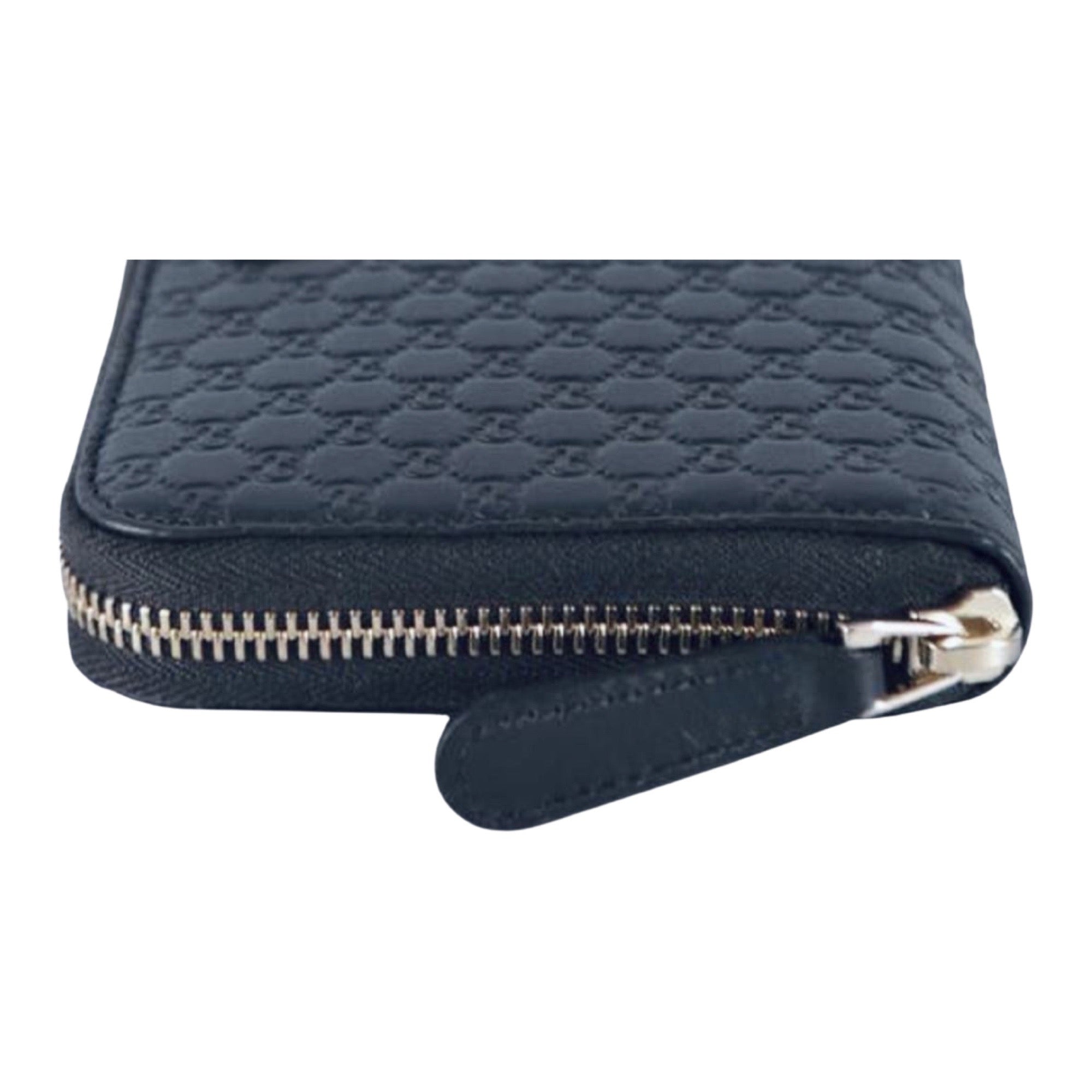 Gucci Women's Navy Microguccissima GG Leather Zipper Wallet