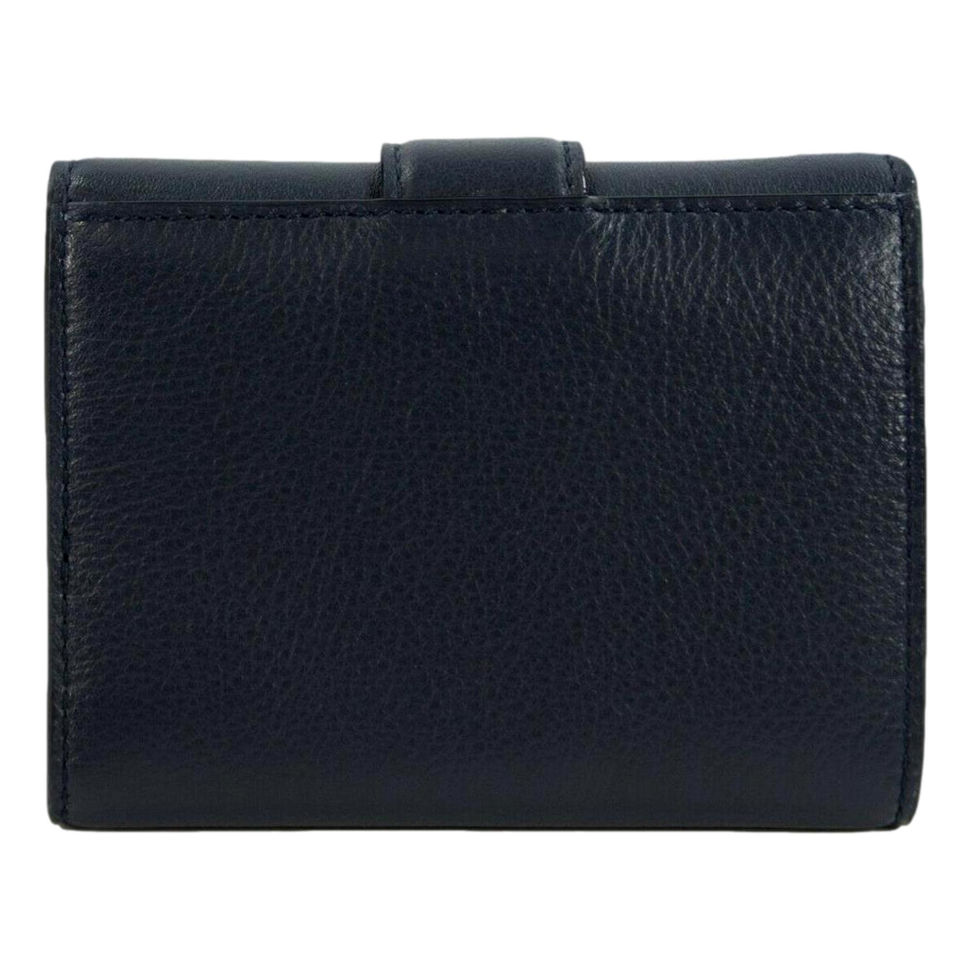 Jimmy Choo Cheri Dark Blue Leather Trifold Walllet