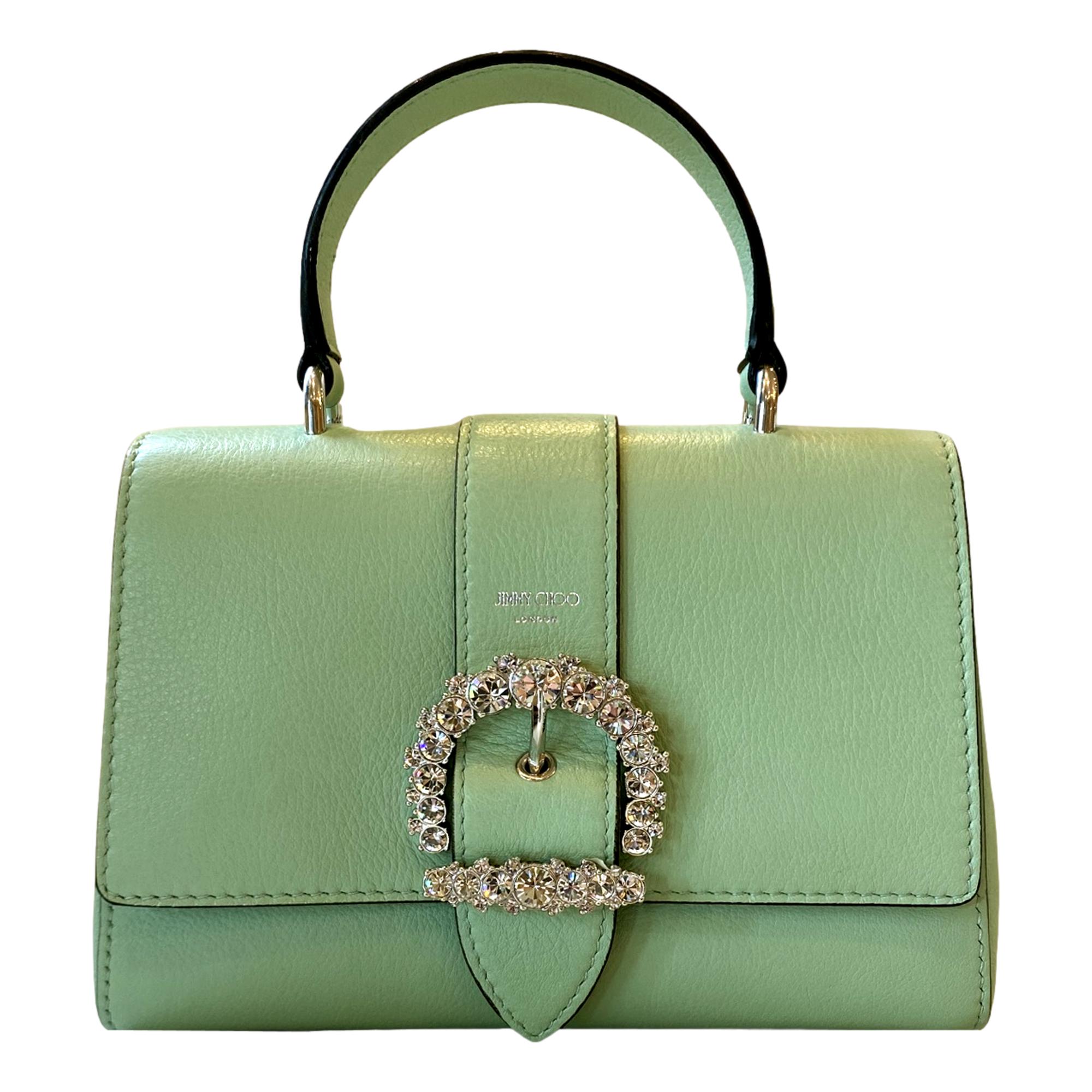 Jimmy Choo Cheri Mint Green Leather Top Handle Bag