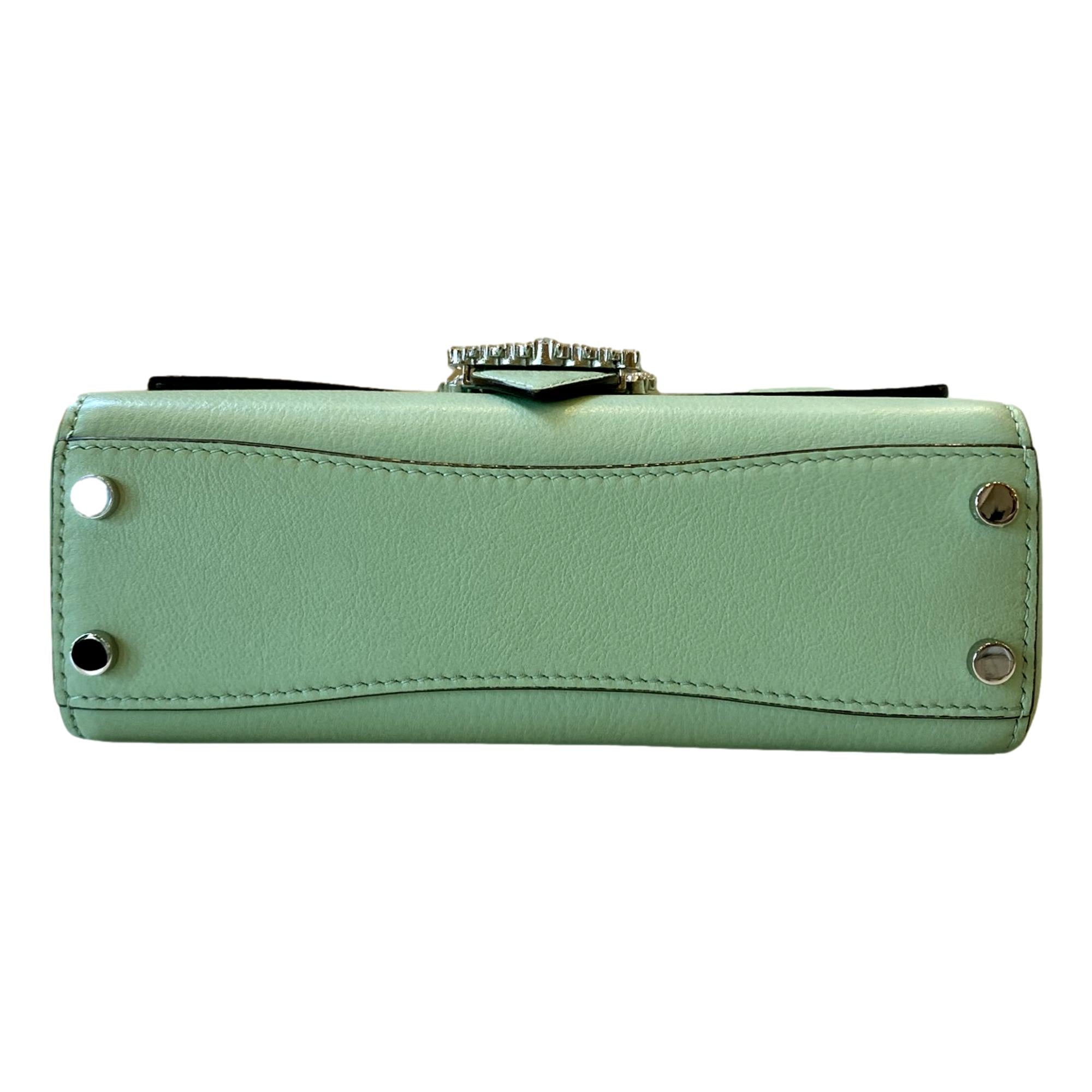 Jimmy Choo Cheri Mint Green Leather Top Handle Bag