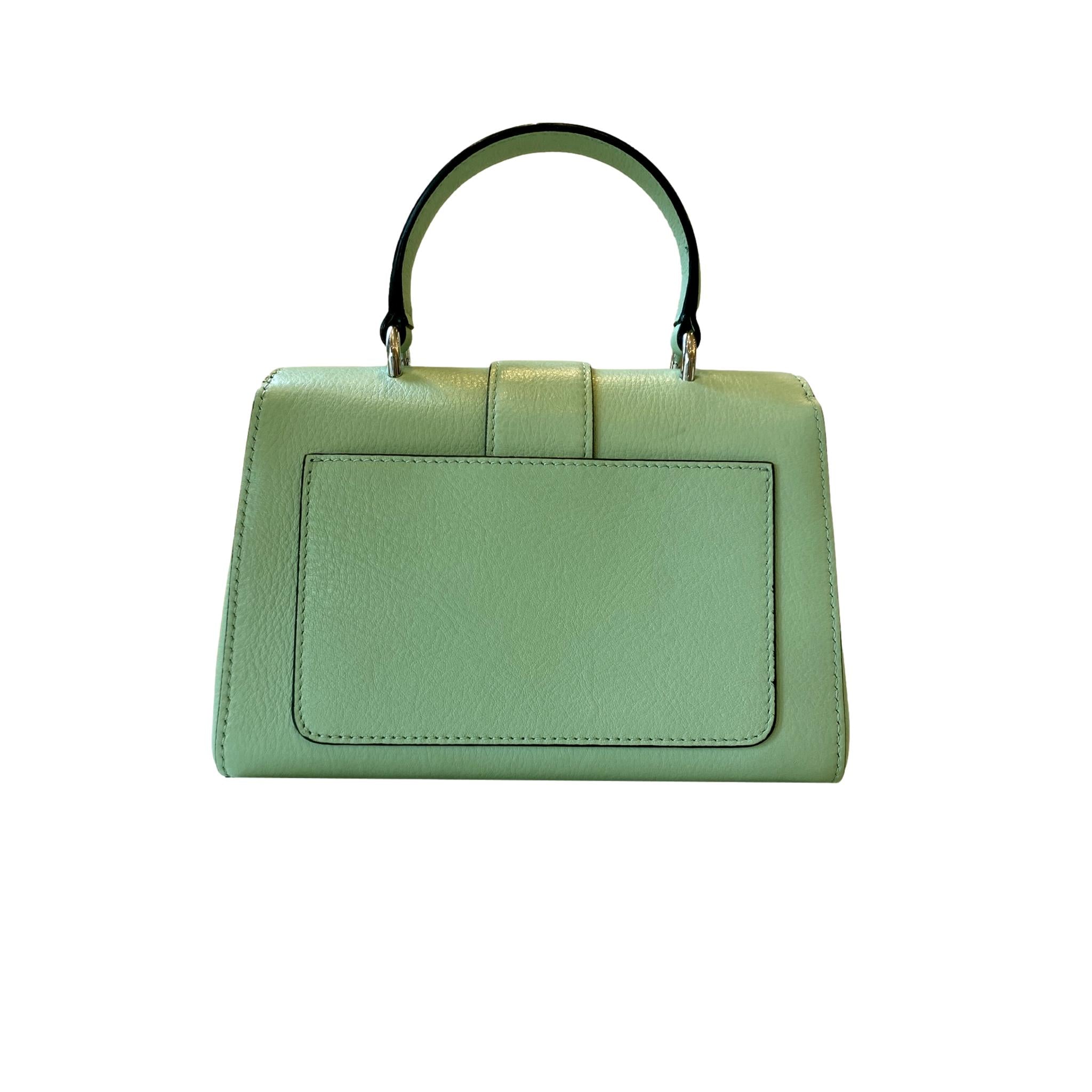 Jimmy Choo Cheri Mint Green Leather Top Handle Bag