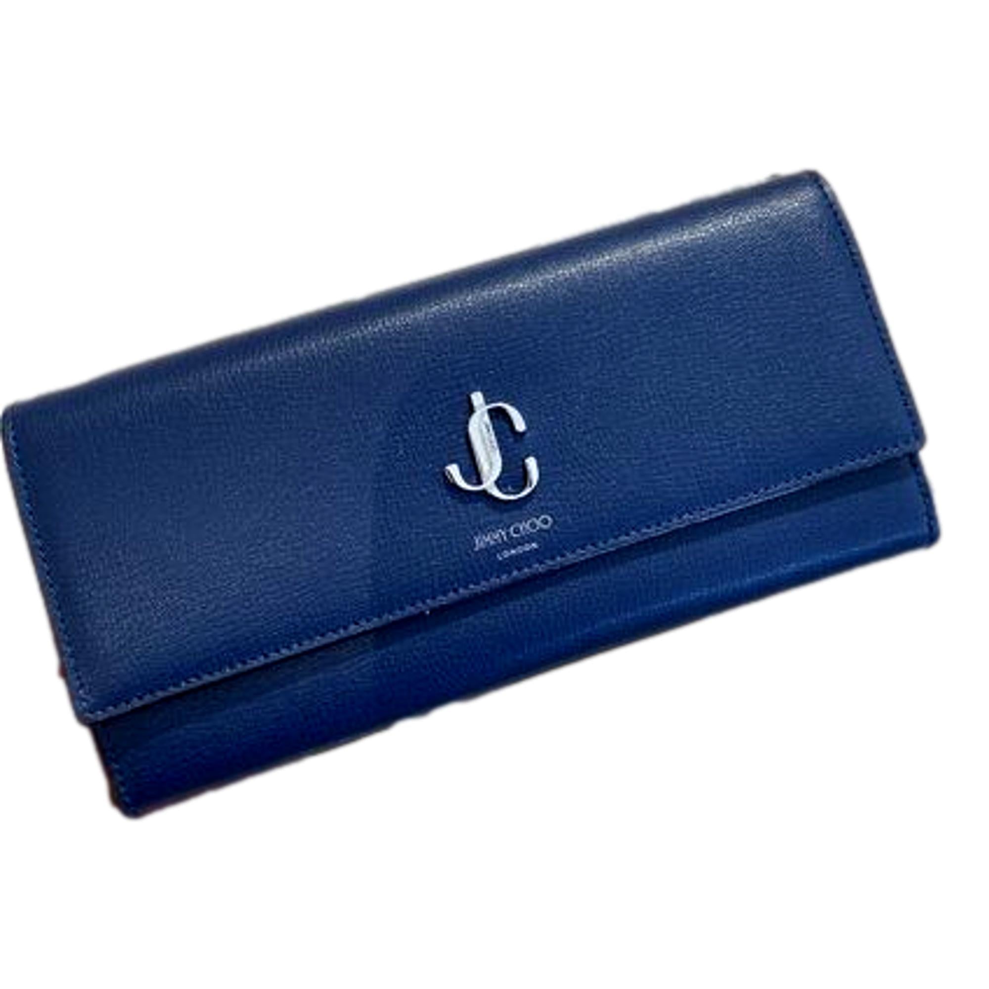 Jimmy Choo Martina Dark Blue Leather Continental Wallet