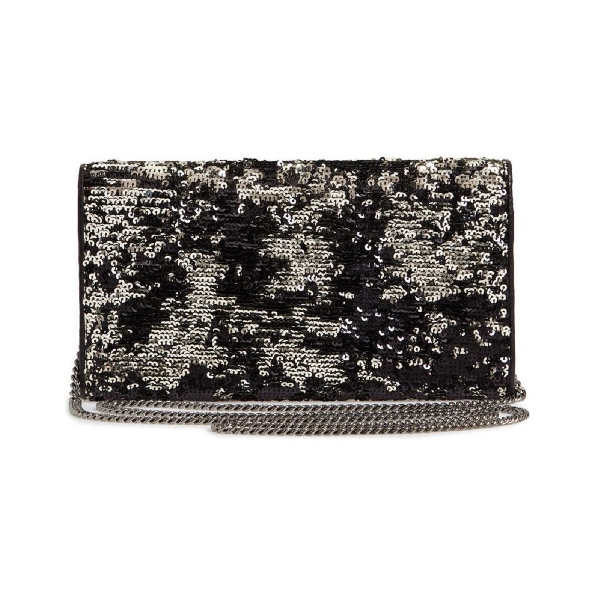 Jimmy Choo Emmie Black Silver Double Faced Sequins Handbag