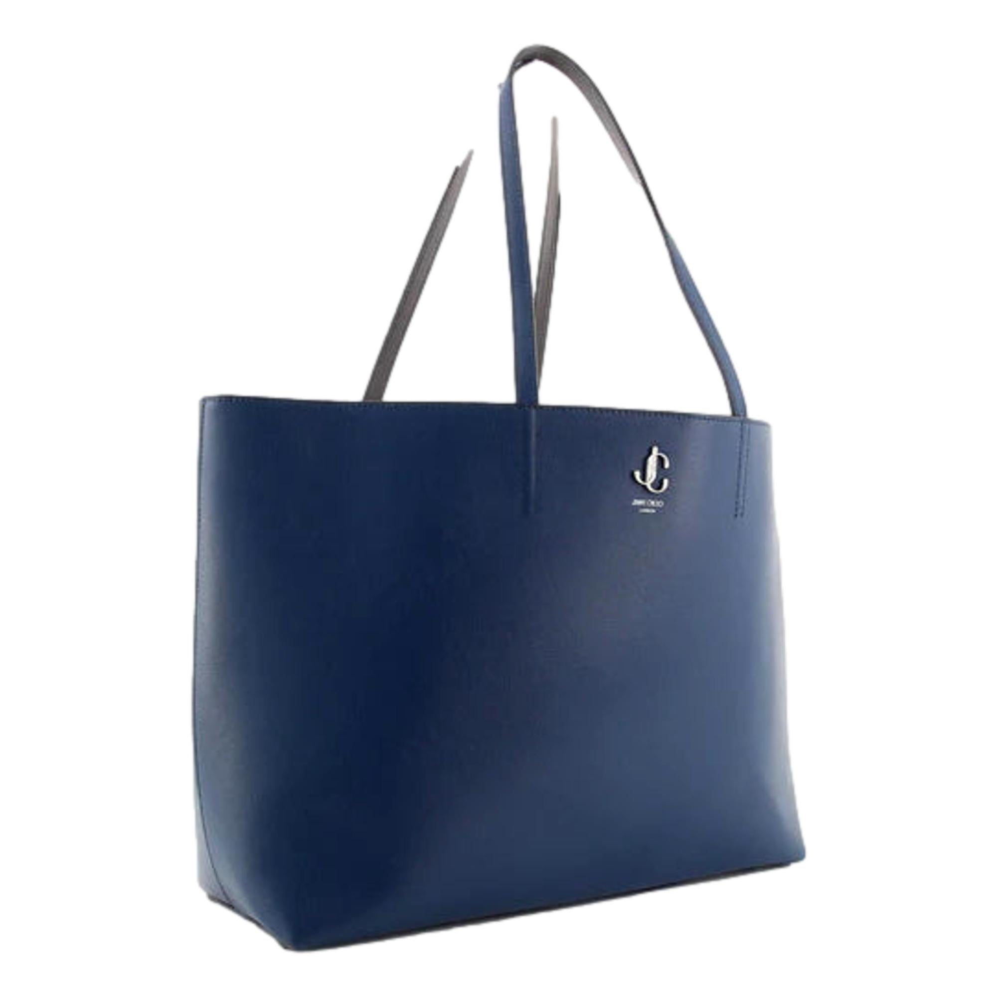 Jimmy Choo Martina Dark Blue Leather Tote