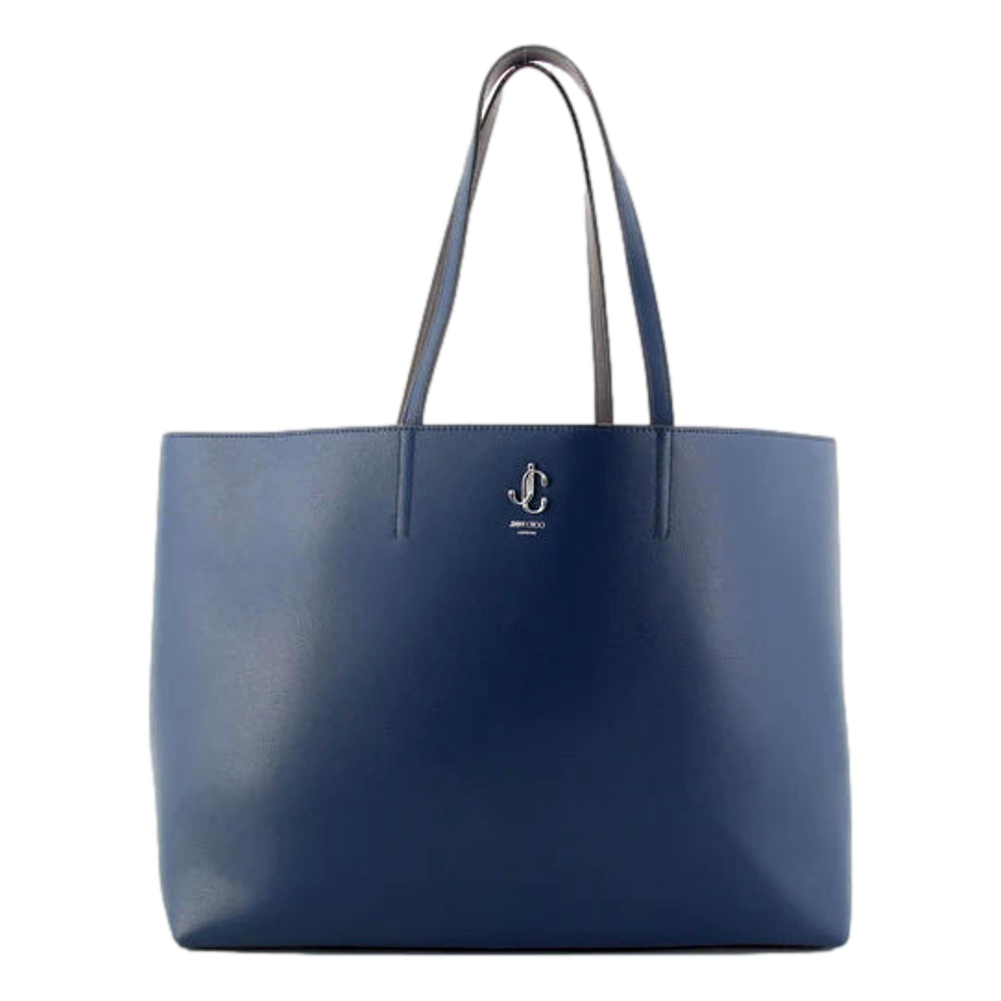 Jimmy Choo Martina Dark Blue Leather Tote