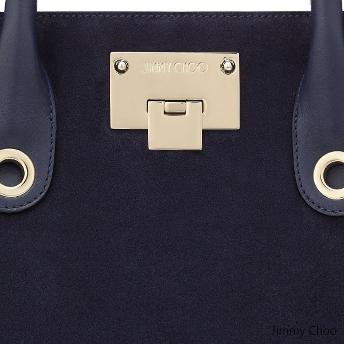 Jimmy Choo Riley Small Navy Blue Suede Top Handle Crossbody Bag