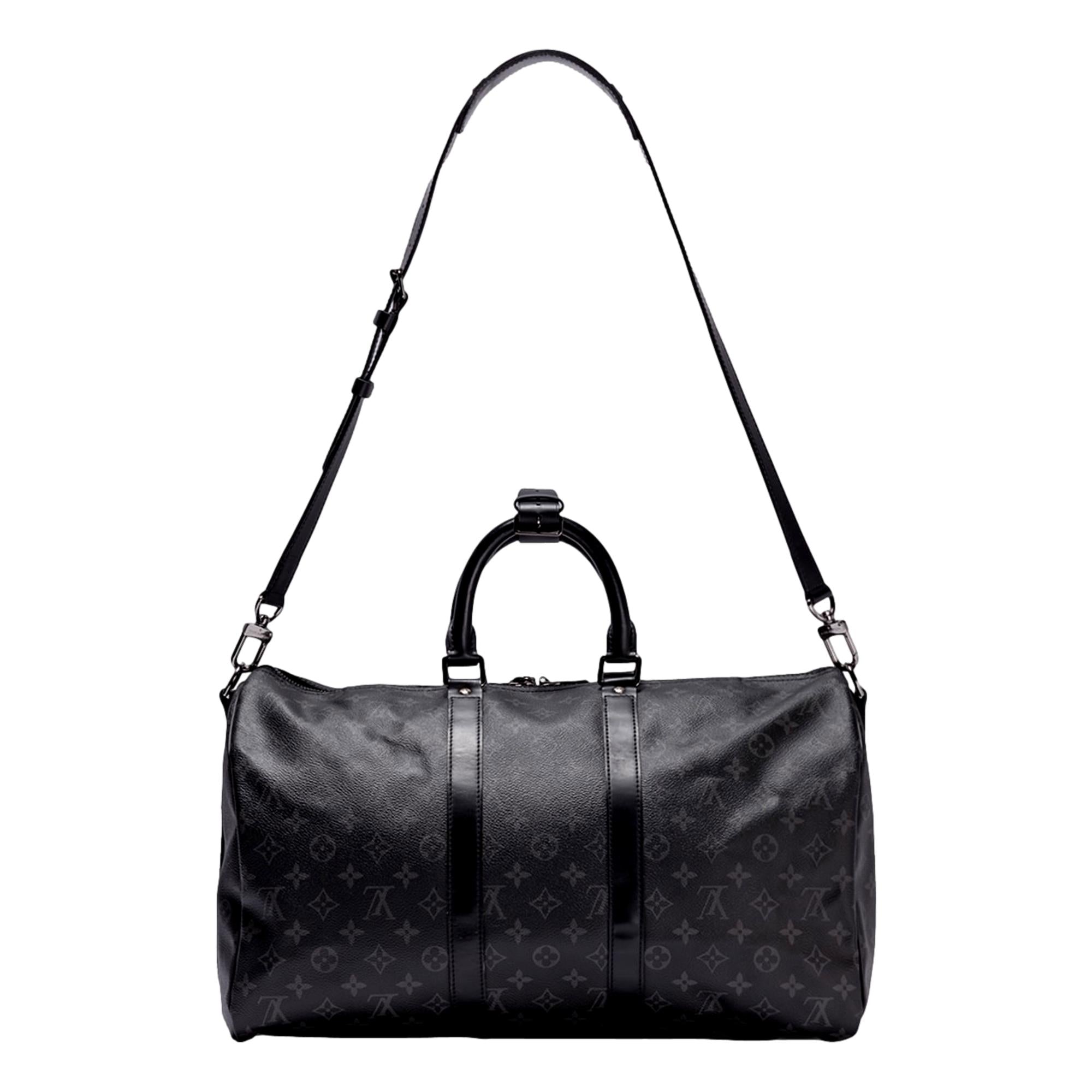 Louis Vuitton Keepall Bandouliere 55 Black Monogram Duffel