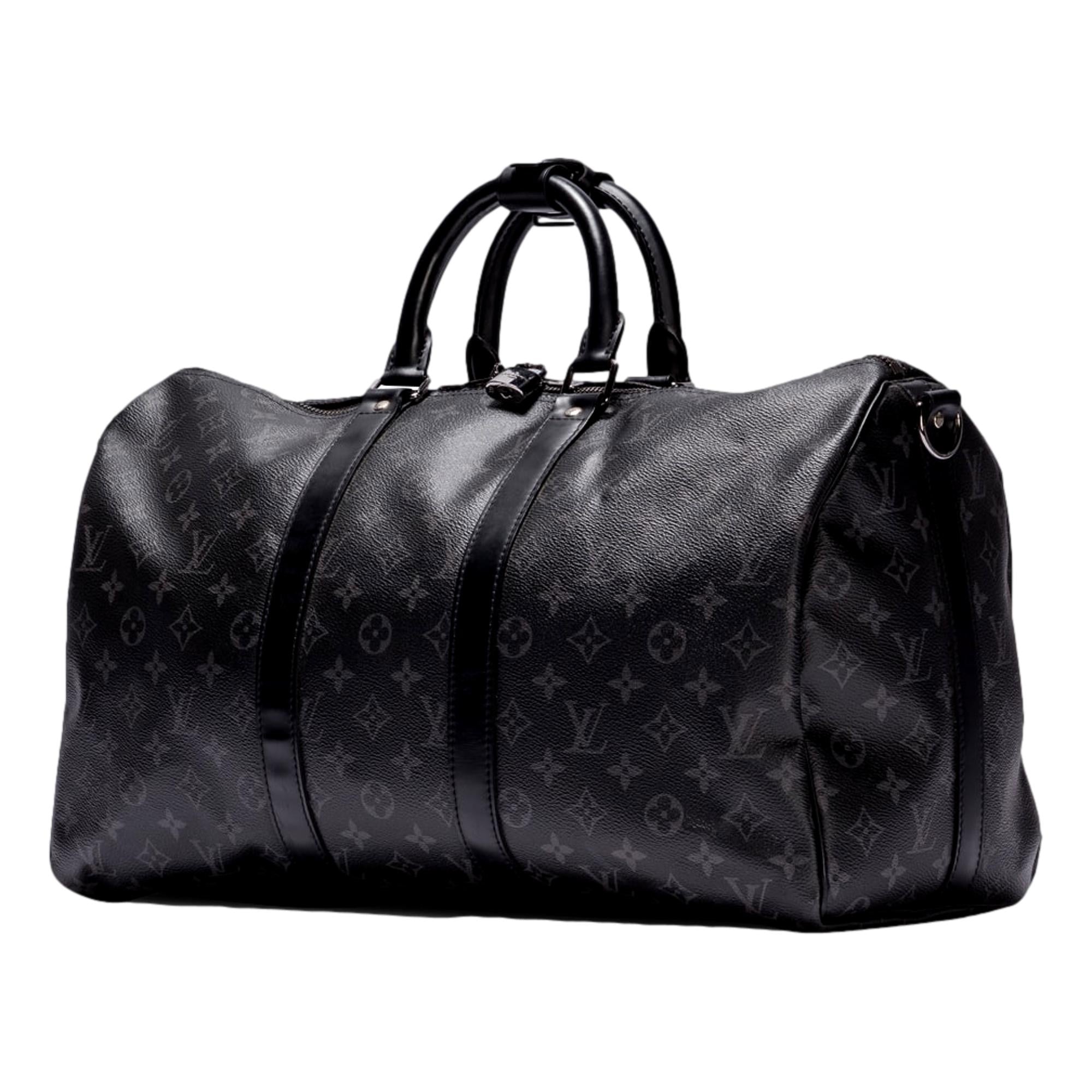 Louis Vuitton Keepall Bandouliere 55 Black Monogram Duffel