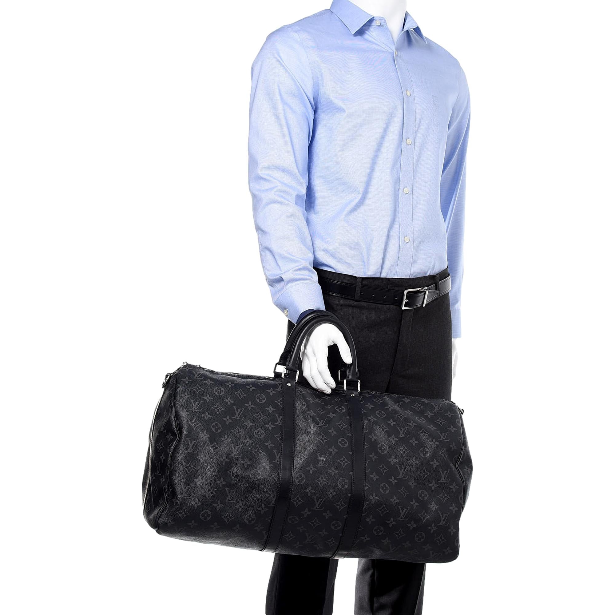 Louis Vuitton Keepall Bandouliere 55 Black Monogram Duffel