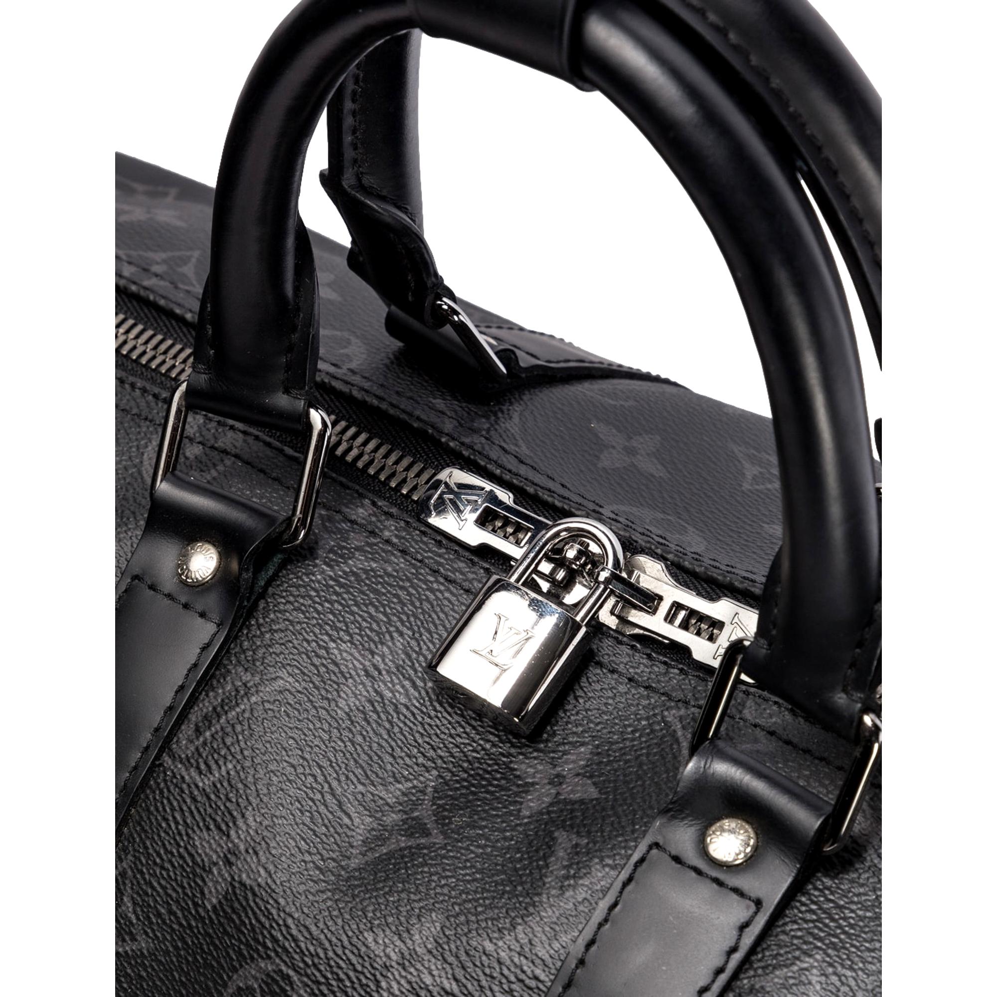 Louis Vuitton Keepall Bandouliere 55 Black Monogram Duffel